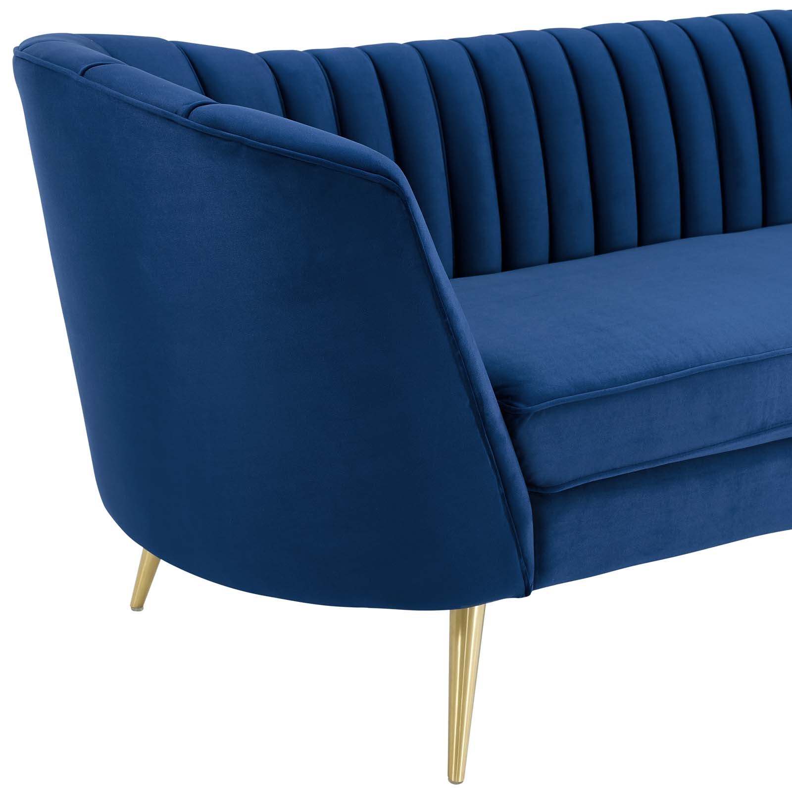 Modway Opportunity Vertical Channel Tufted Curved Performance Velvet Sofa | Sofas | Modishstore-7