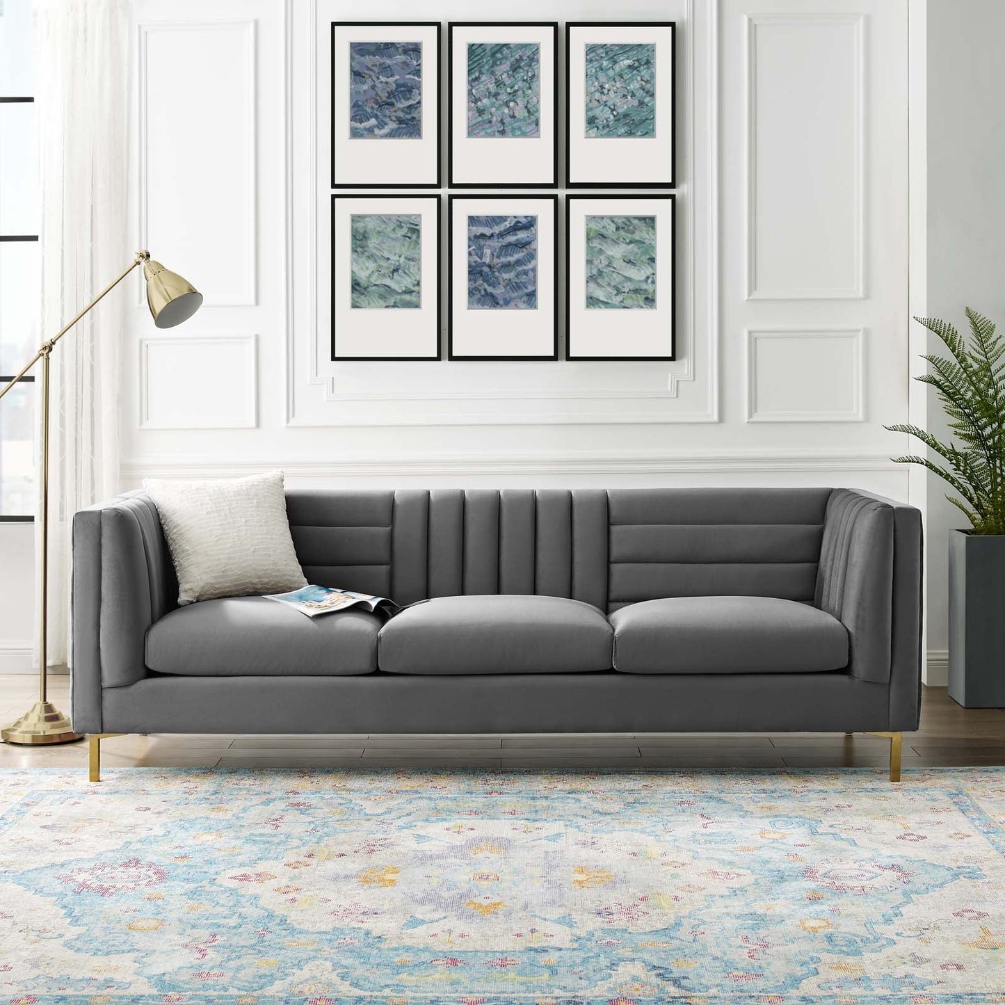 Modway Ingenuity Channel Tufted Performance Velvet Sofa | Sofas