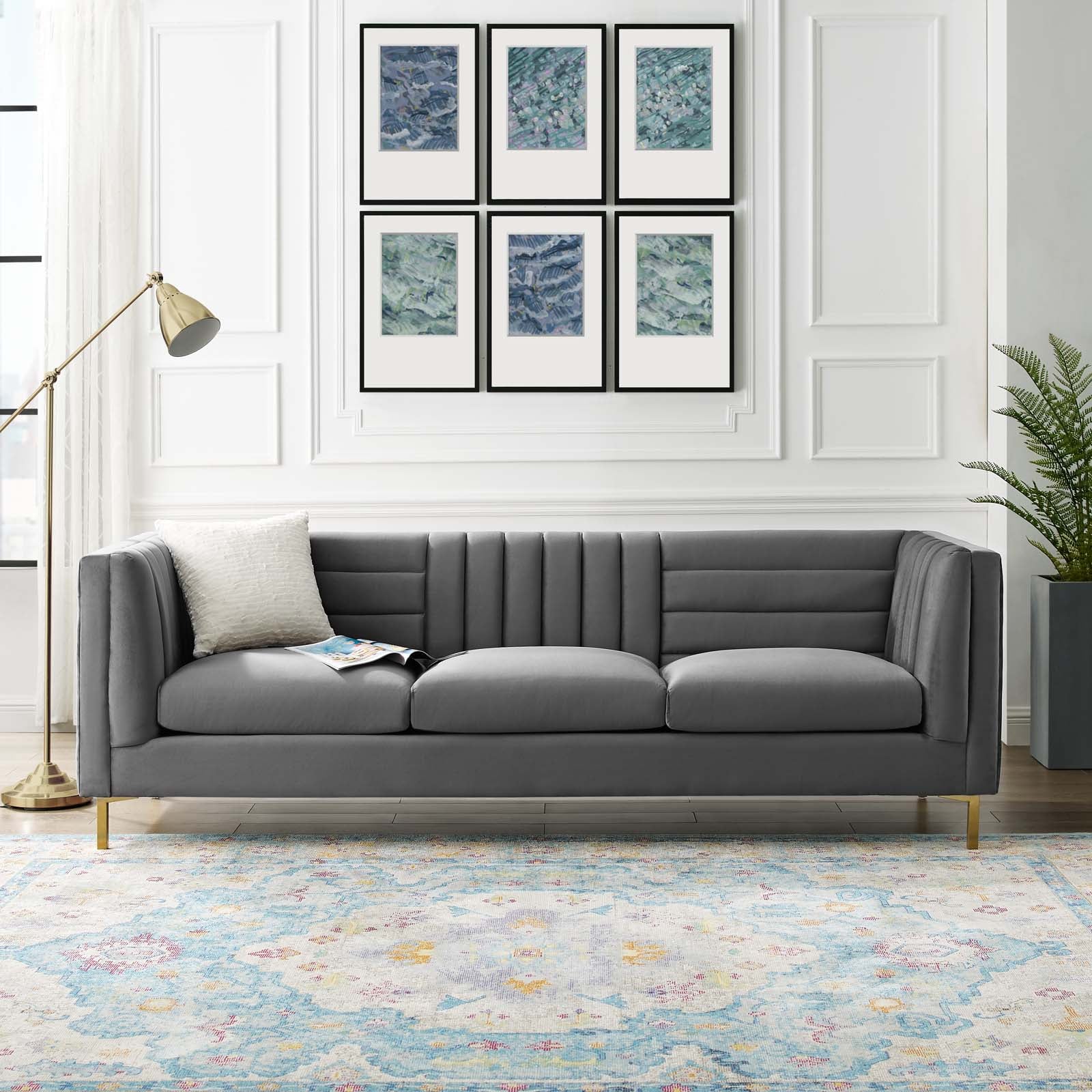 Modway Ingenuity Channel Tufted Performance Velvet Sofa | Sofas
