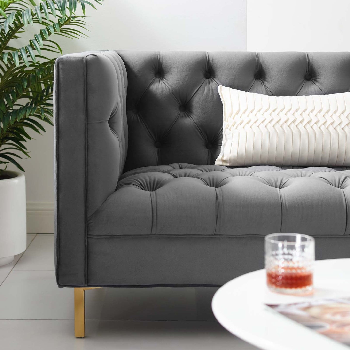 Modway Delight Tufted Button Performance Velvet Sofa | sofas | 