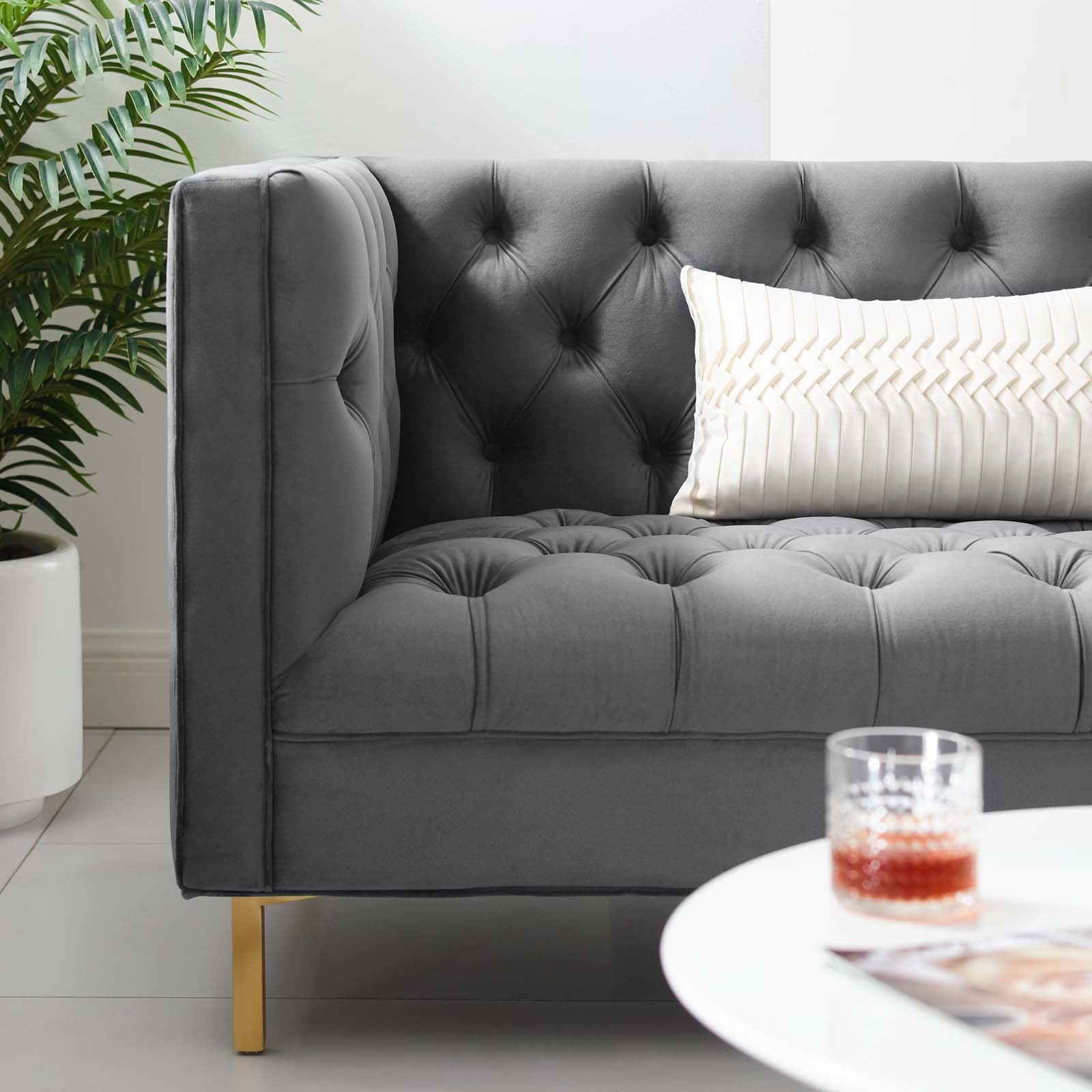 Modway Delight Tufted Button Performance Velvet Sofa | sofas | 