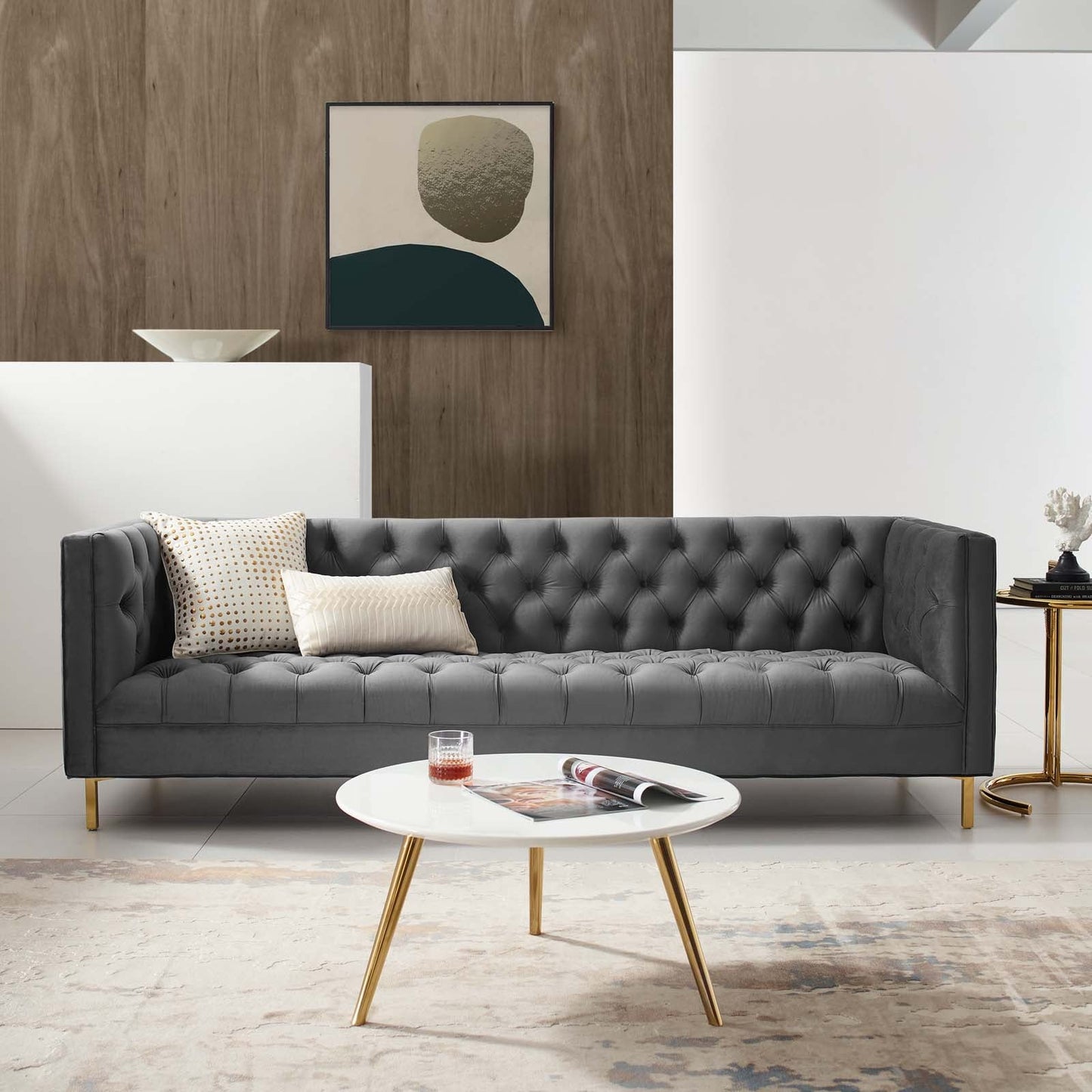 Modway Delight Tufted Button Performance Velvet Sofa | sofas