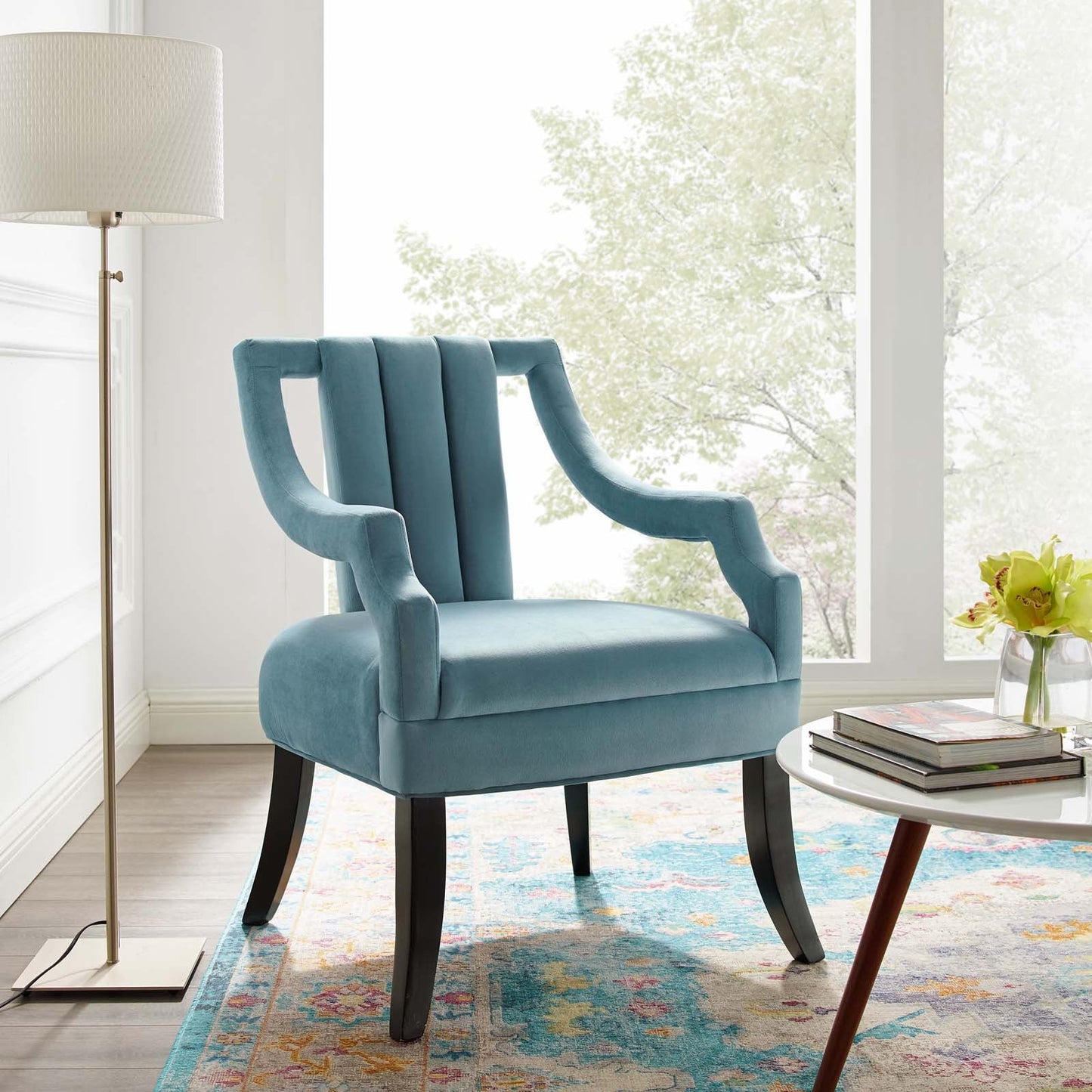 Modway Harken Performance Velvet Accent Chair | Accent Chairs | 