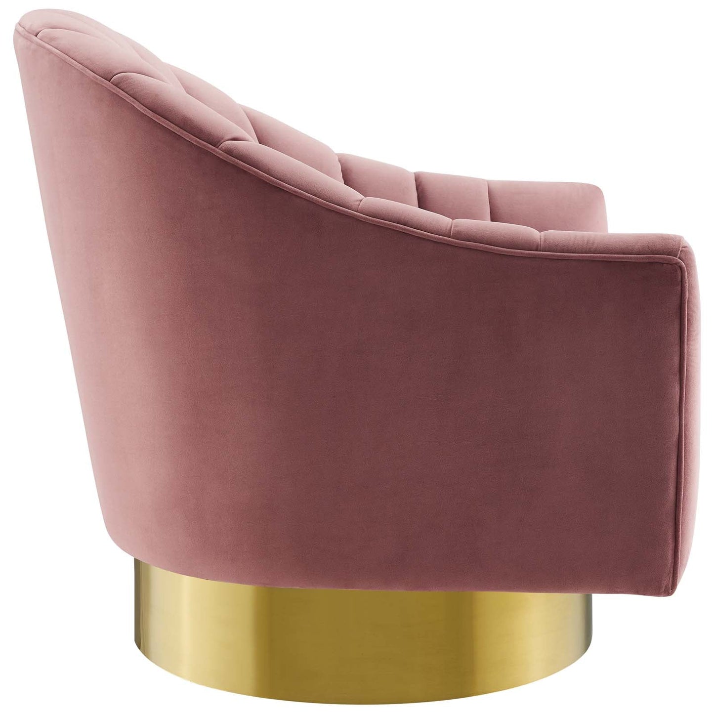 Modway Buoyant Vertical Channel Tufted Accent Lounge Performance Velvet Swivel Chair | Lounge Chairs | 