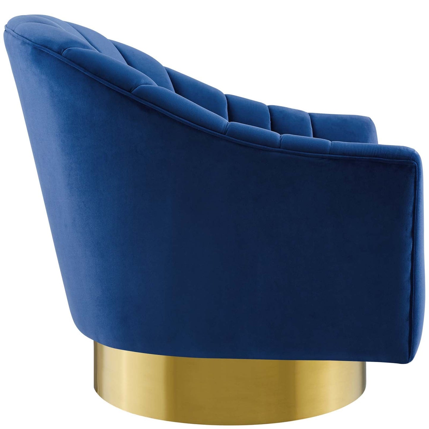 Modway Buoyant Vertical Channel Tufted Accent Lounge Performance Velvet Swivel Chair | Lounge Chairs | 