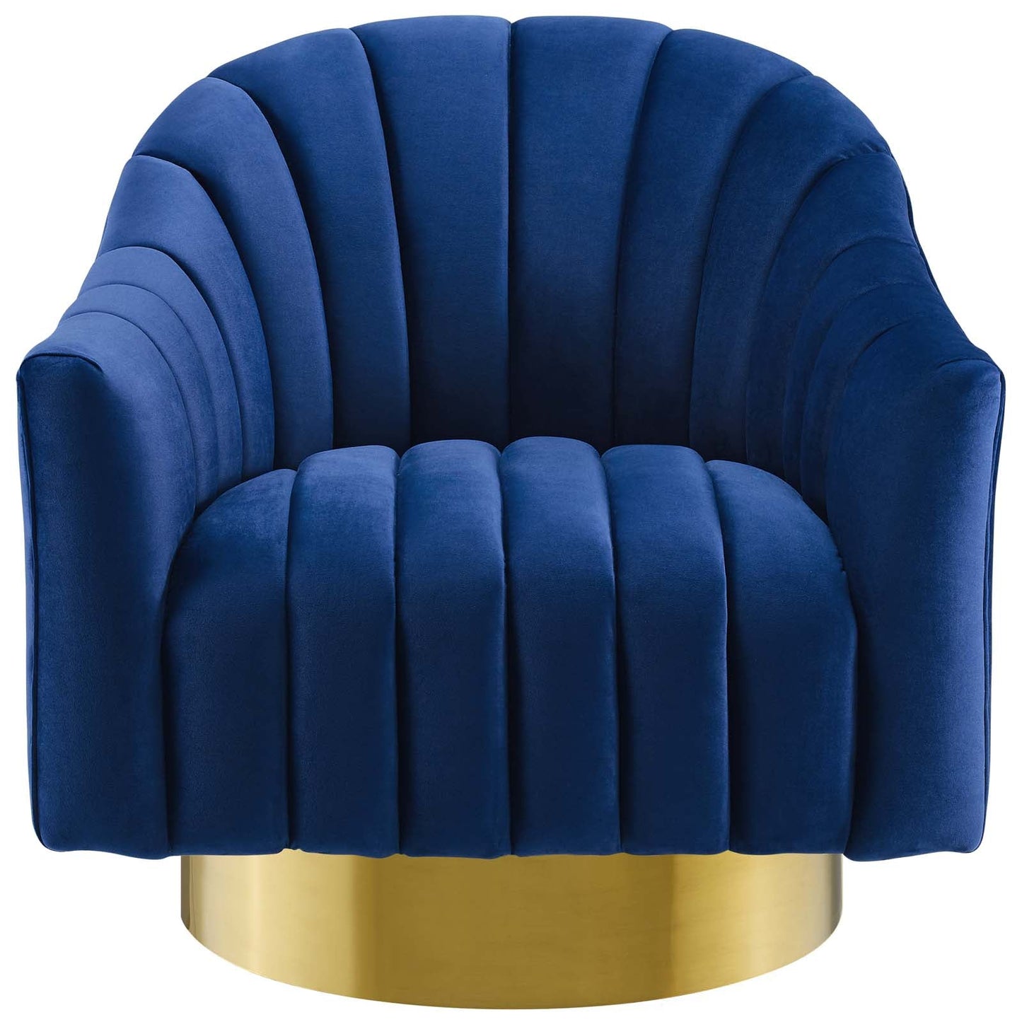 Modway Buoyant Vertical Channel Tufted Accent Lounge Performance Velvet Swivel Chair | Lounge Chairs | 
