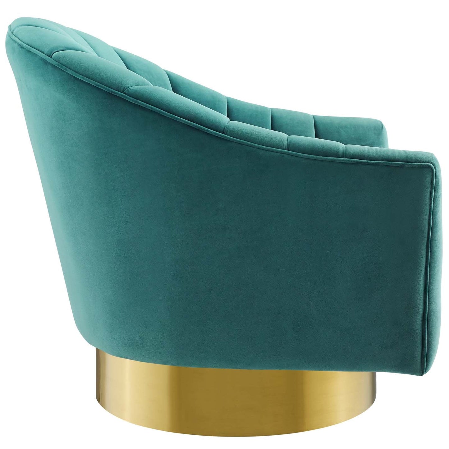 Modway Buoyant Vertical Channel Tufted Accent Lounge Performance Velvet Swivel Chair | Lounge Chairs | 