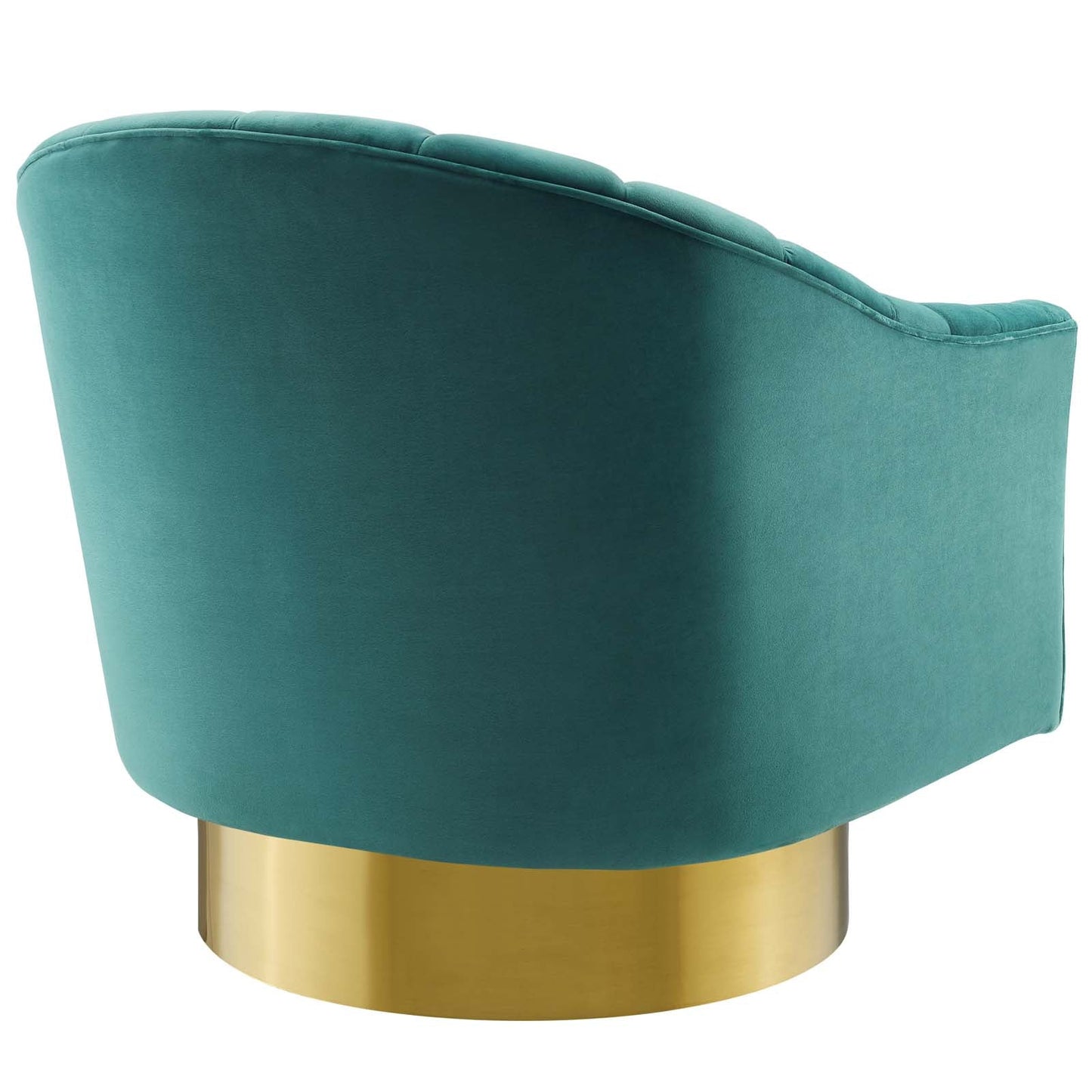 Modway Buoyant Vertical Channel Tufted Accent Lounge Performance Velvet Swivel Chair | Lounge Chairs | 
