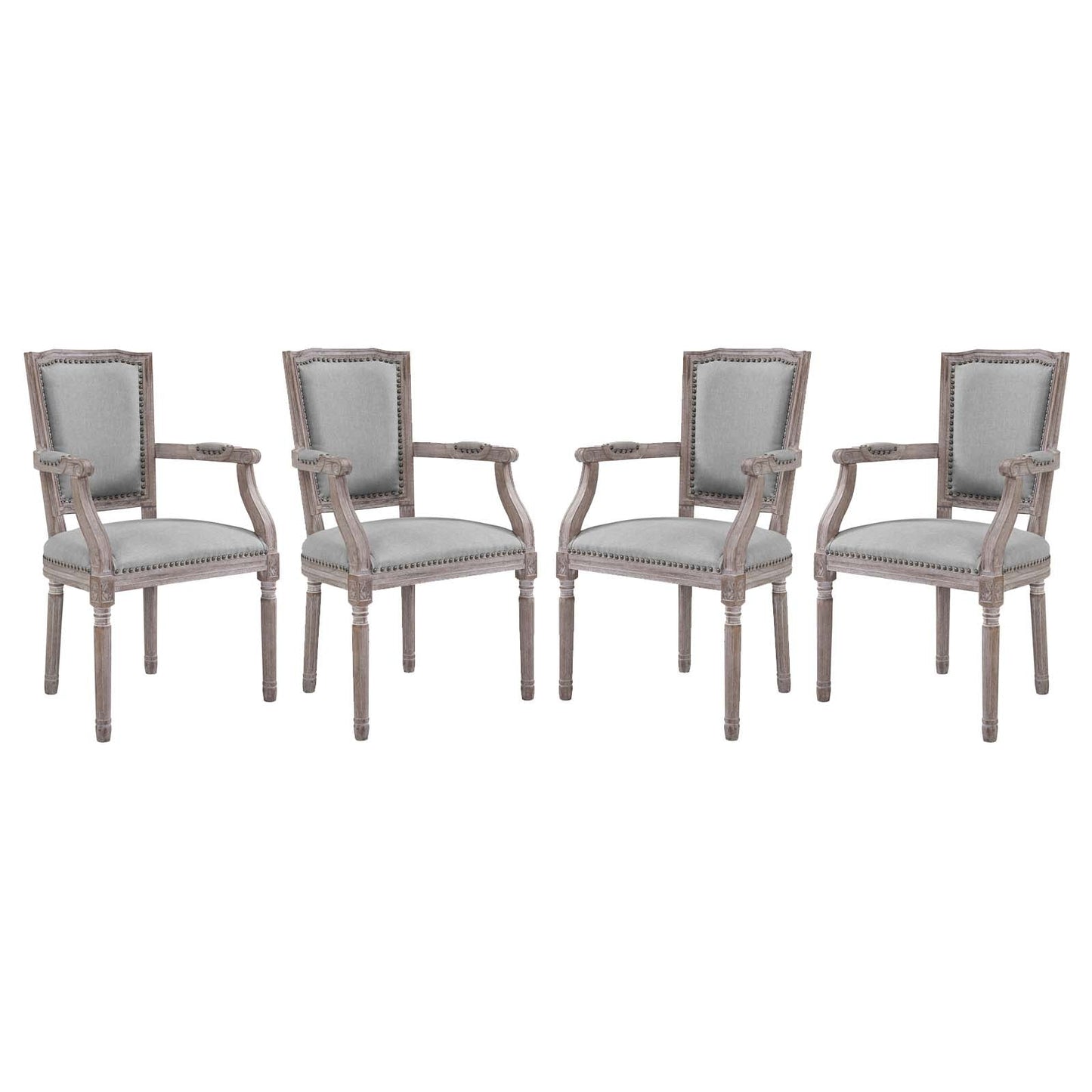 Modway Penchant Dining Armchair Upholstered Fabric Set of 4 | Dining Chairs | Modishstore