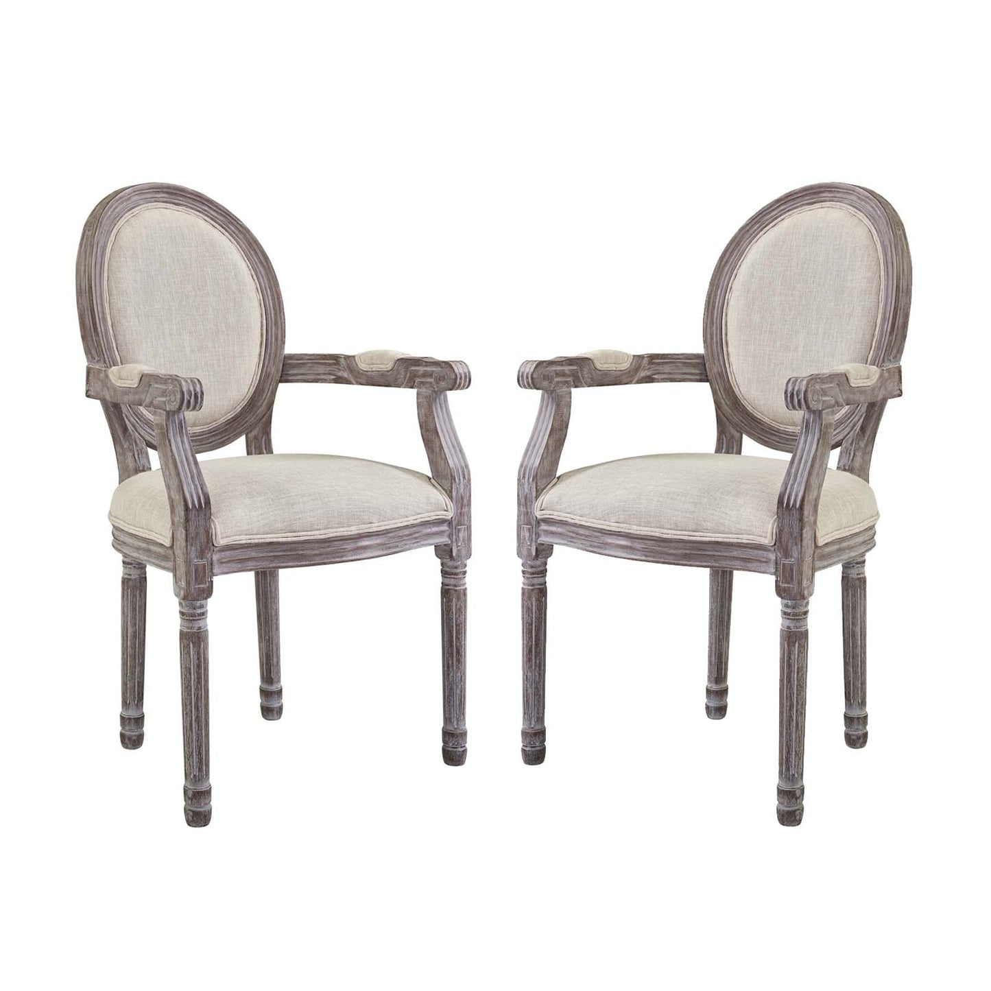 Modway Emanate Dining Armchair Upholstered Fabric Set of 2 | Dining Chairs | 