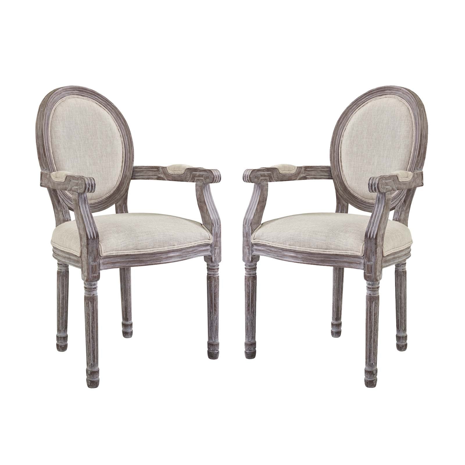 Modway Emanate Dining Armchair Upholstered Fabric Set of 2 | Dining Chairs | 
