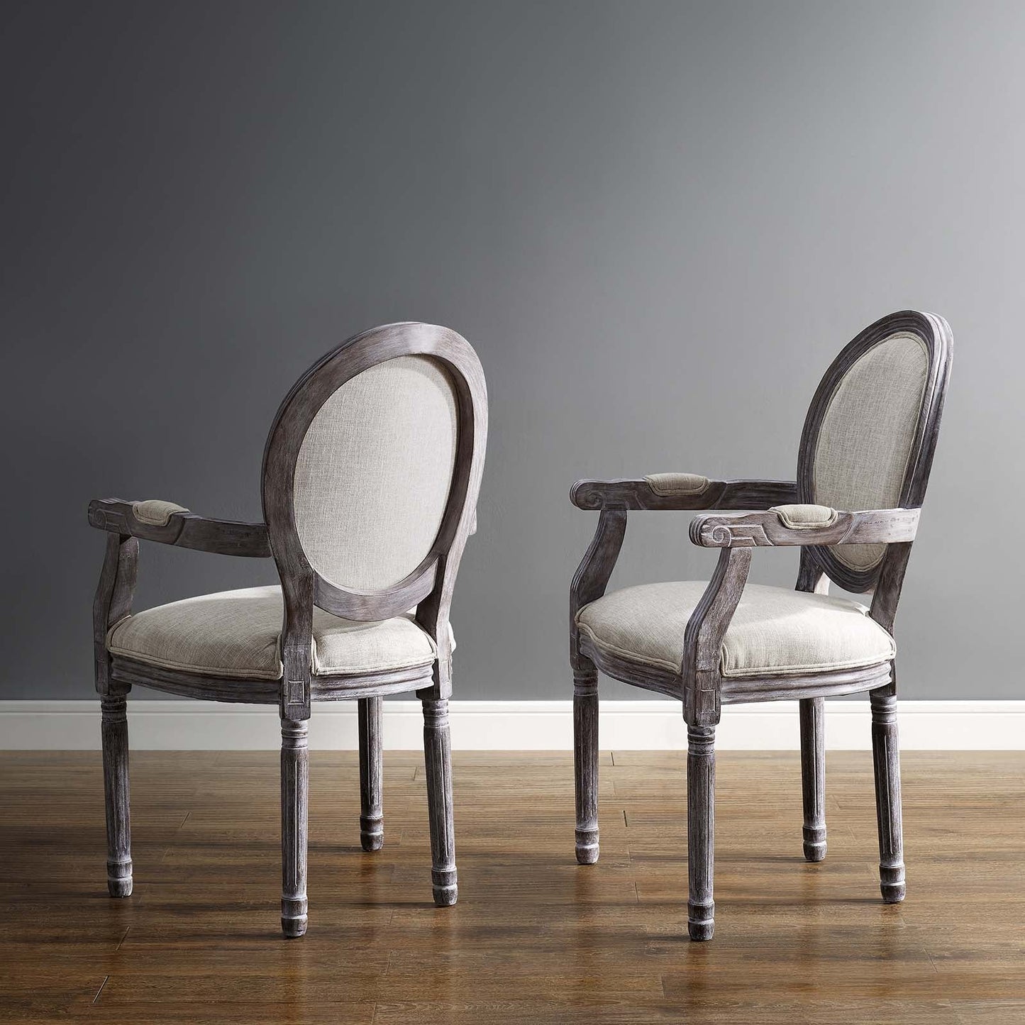 Modway Emanate Dining Armchair Upholstered Fabric Set of 2 | Dining Chairs | 