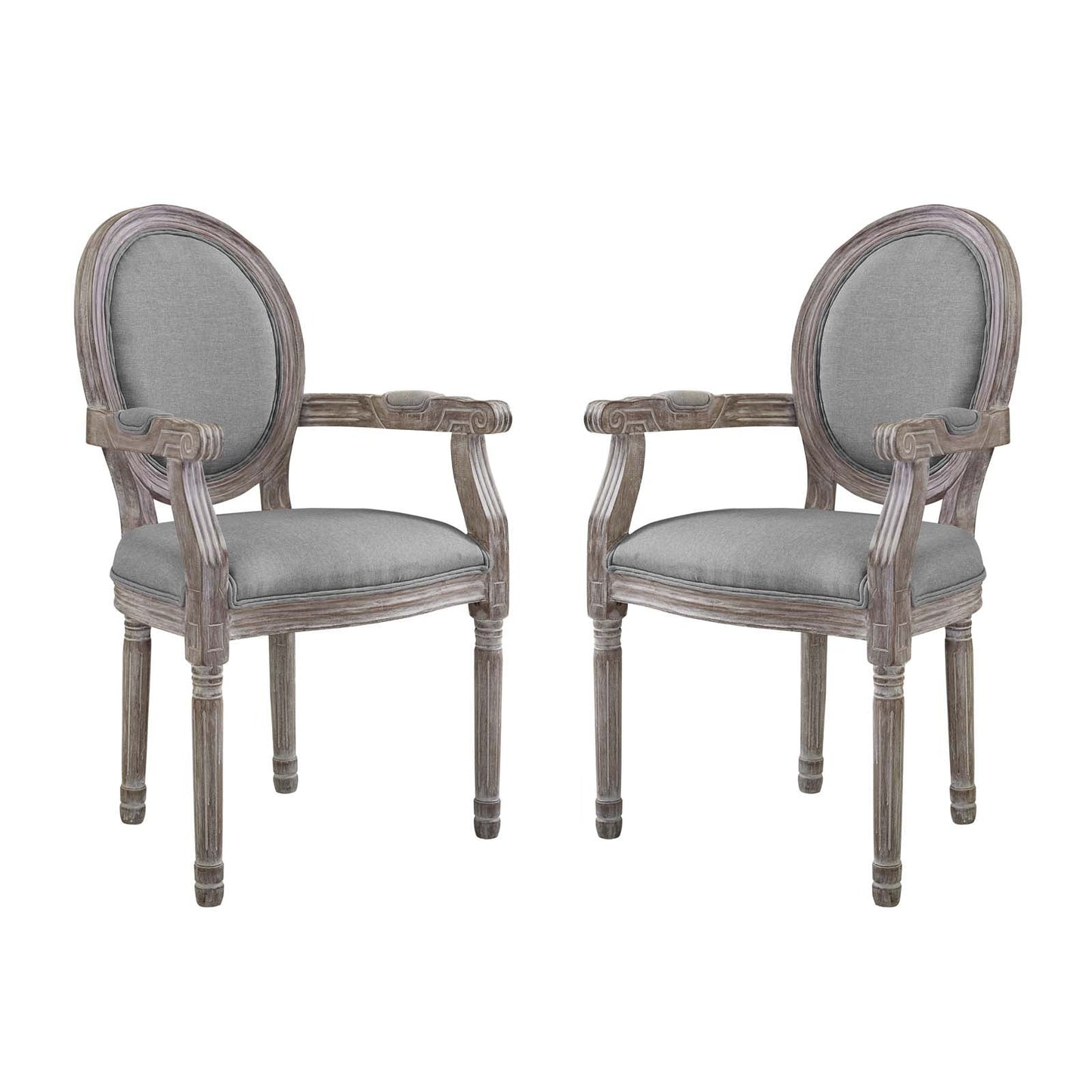 Modway Emanate Dining Armchair Upholstered Fabric Set of 2 | Dining Chairs | 