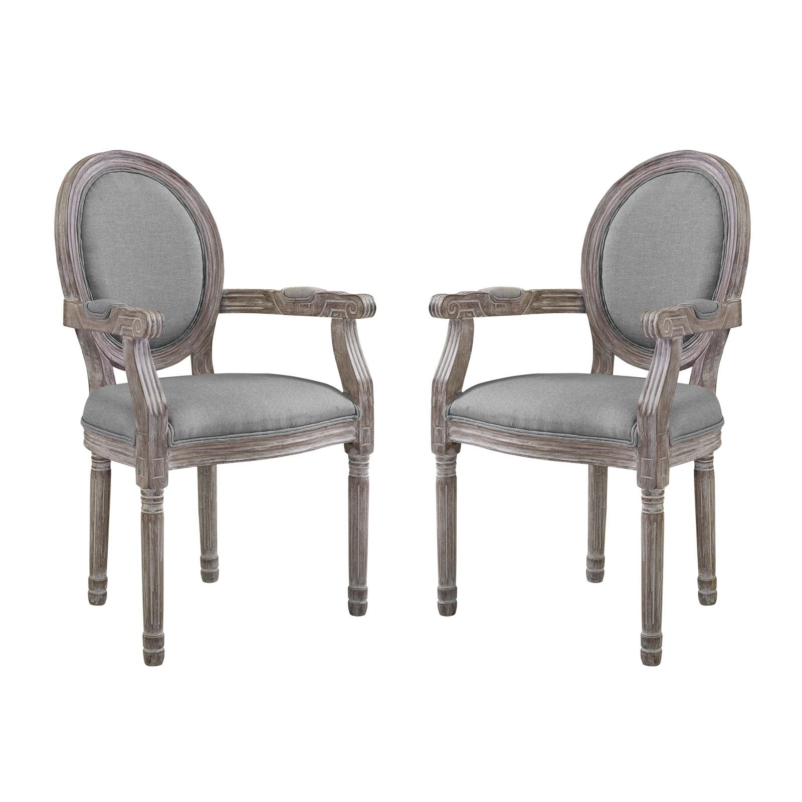 Modway Emanate Dining Armchair Upholstered Fabric Set of 2 | Dining Chairs | 