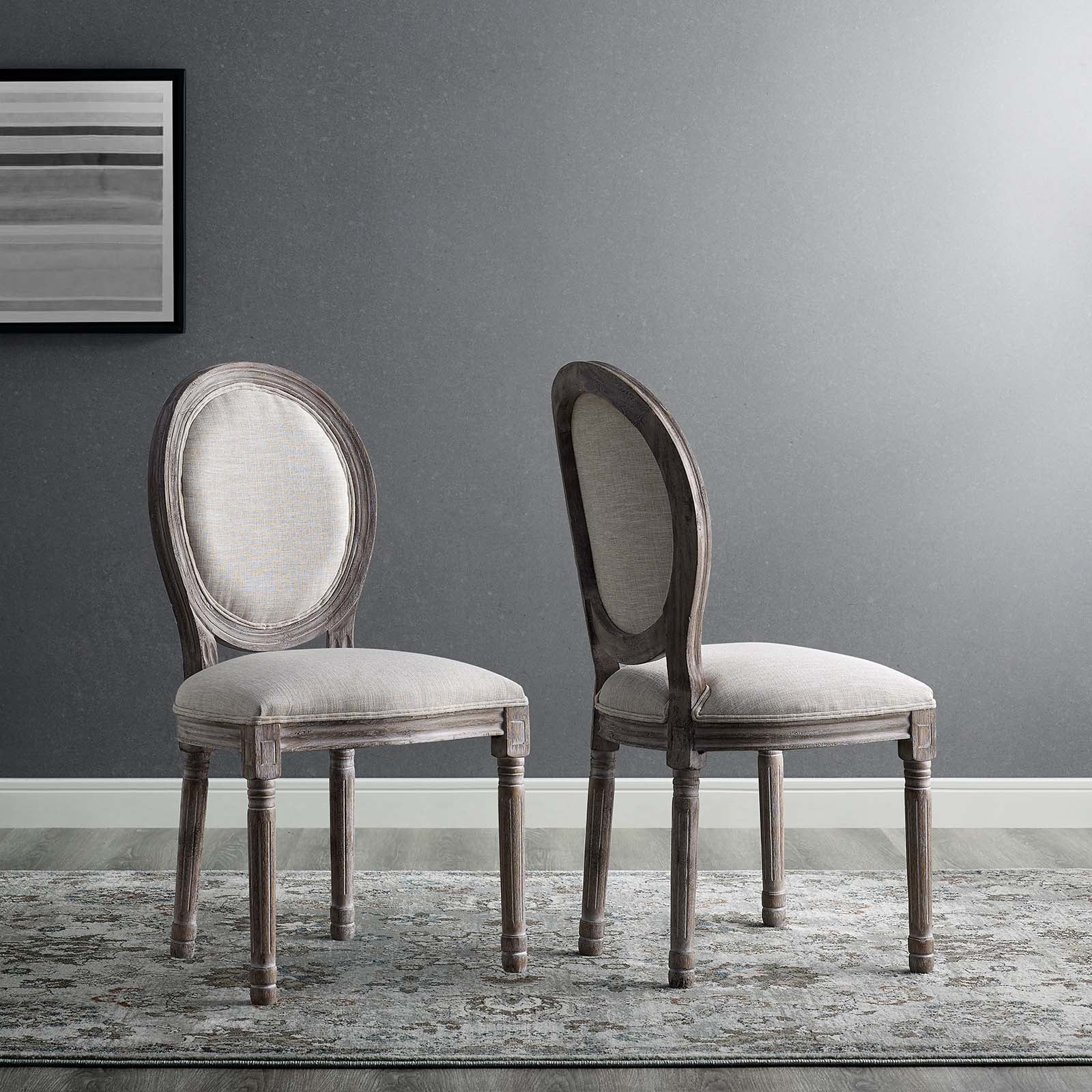 Modway Emanate Dining Side Chair Upholstered Fabric Set of 2 | Dining Chairs