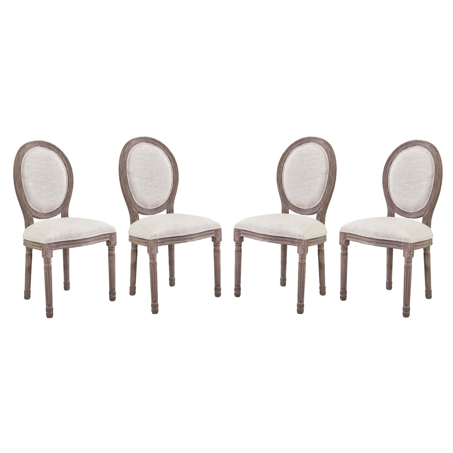 Modway Emanate Dining Side Chair Upholstered Fabric Set of 4 | Dining Chairs