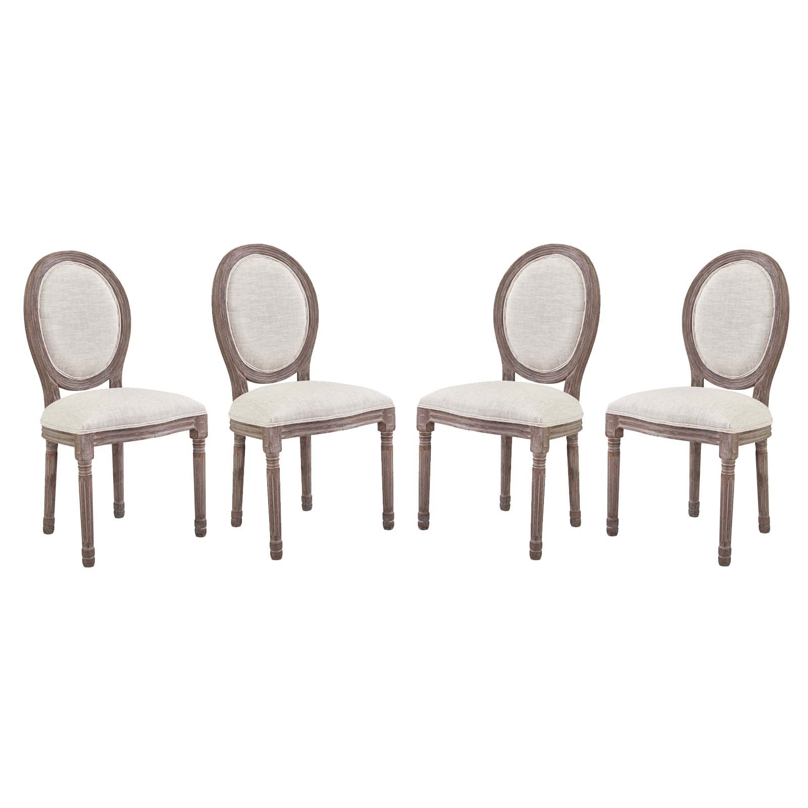 Modway Emanate Dining Side Chair Upholstered Fabric Set of 4 | Dining Chairs