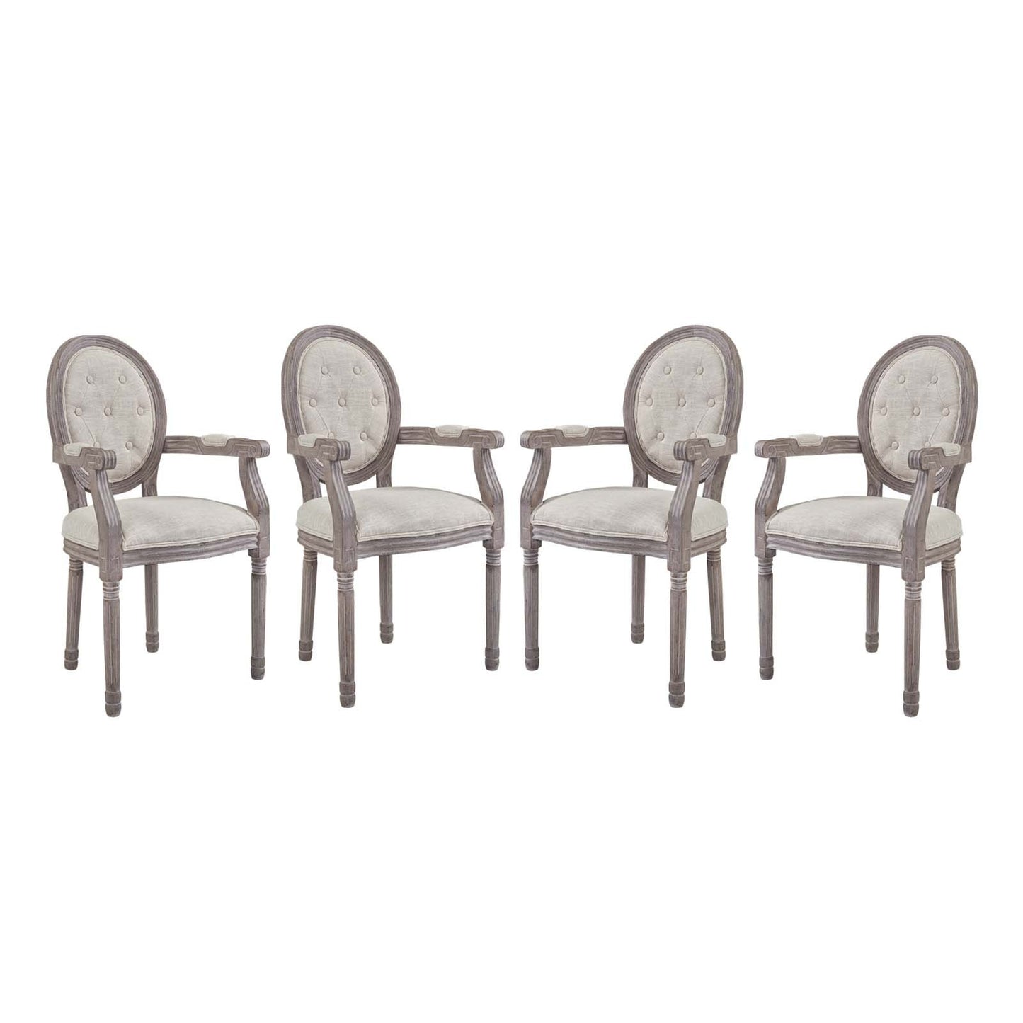 Modway Arise Dining Armchair Upholstered Fabric Set of 4
