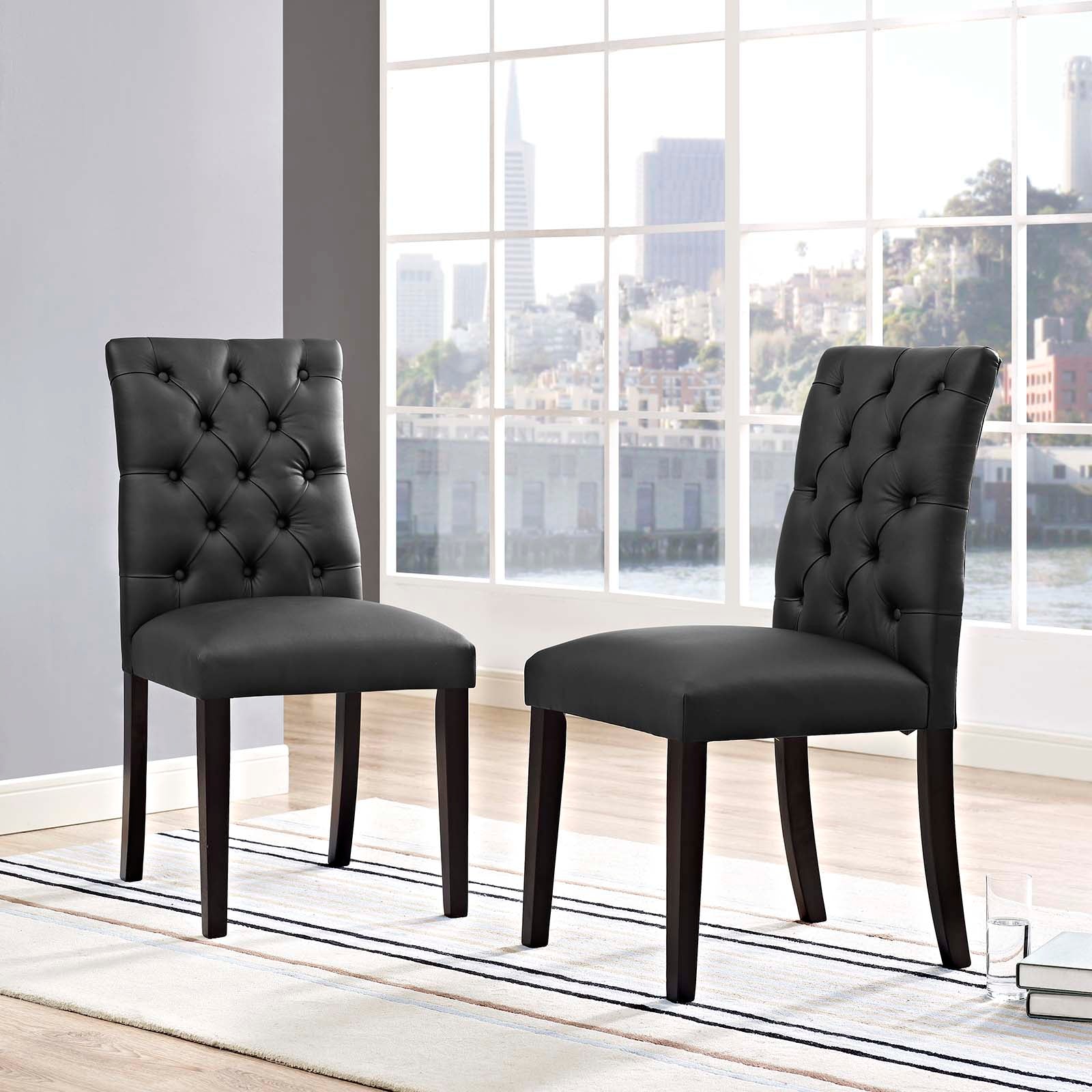 Modway Duchess Dining Chair Vinyl Set of 2 | Dining Chairs