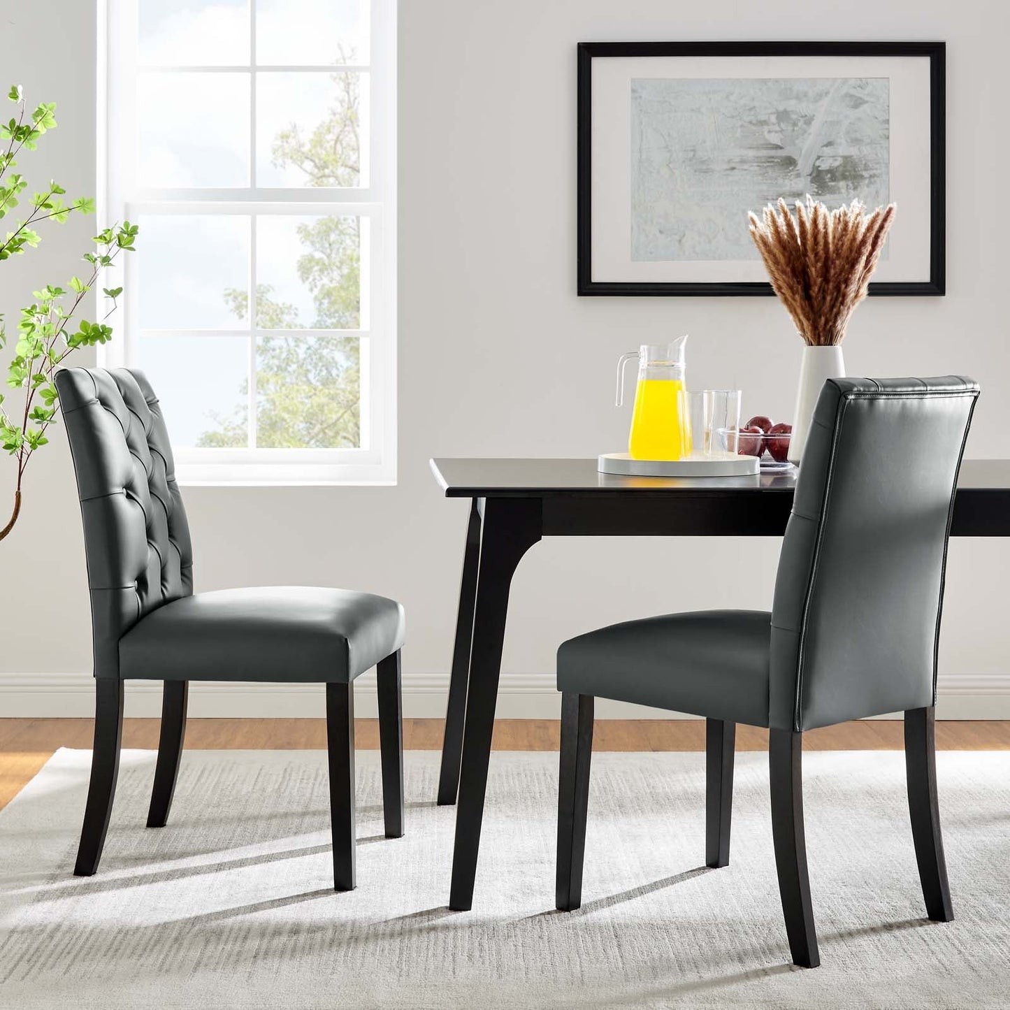 Modway Duchess Dining Chair Vinyl Set of 2 | Dining Chairs | 