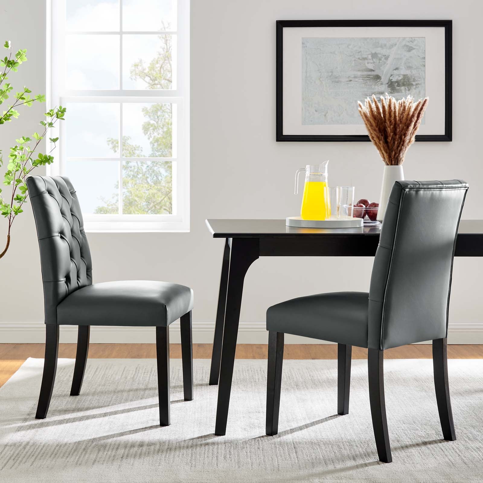 Modway Duchess Dining Chair Vinyl Set of 2 | Dining Chairs | 