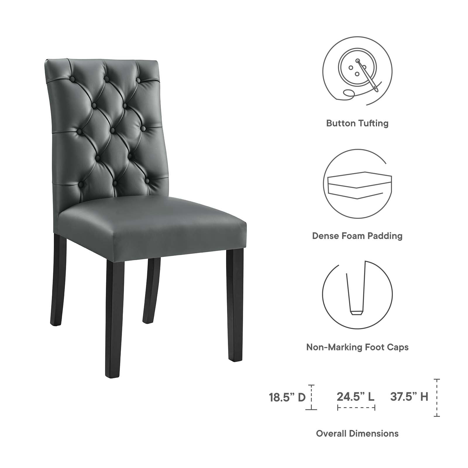 Modway Duchess Dining Chair Vinyl Set of 2 | Dining Chairs | 