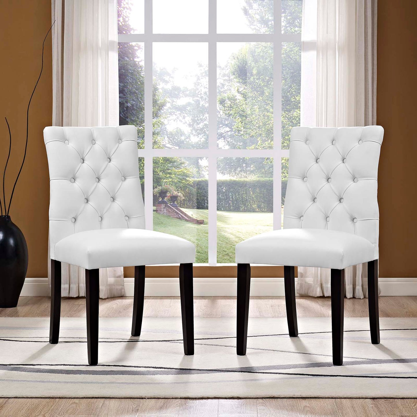 Modway Duchess Dining Chair Vinyl Set of 2 | Dining Chairs | 