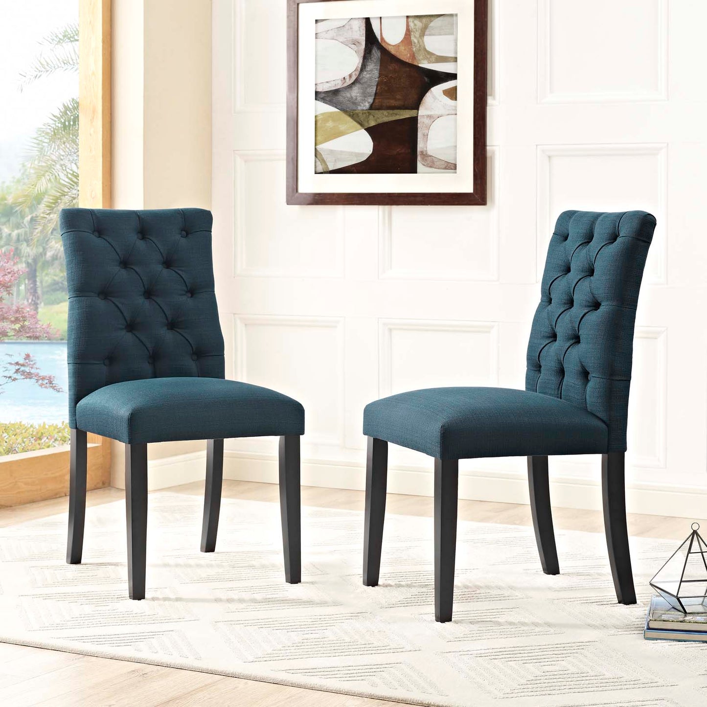Modway Duchess Dining Chair Fabric Set of 2 | Dining Chairs