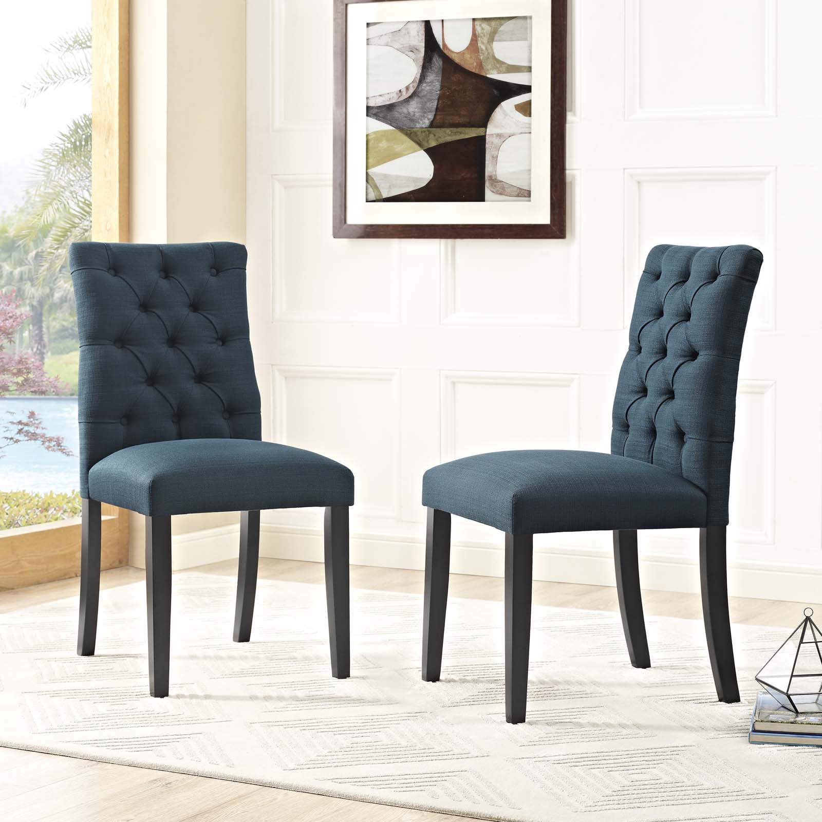 Modway Duchess Dining Chair Fabric Set of 2 | Dining Chairs