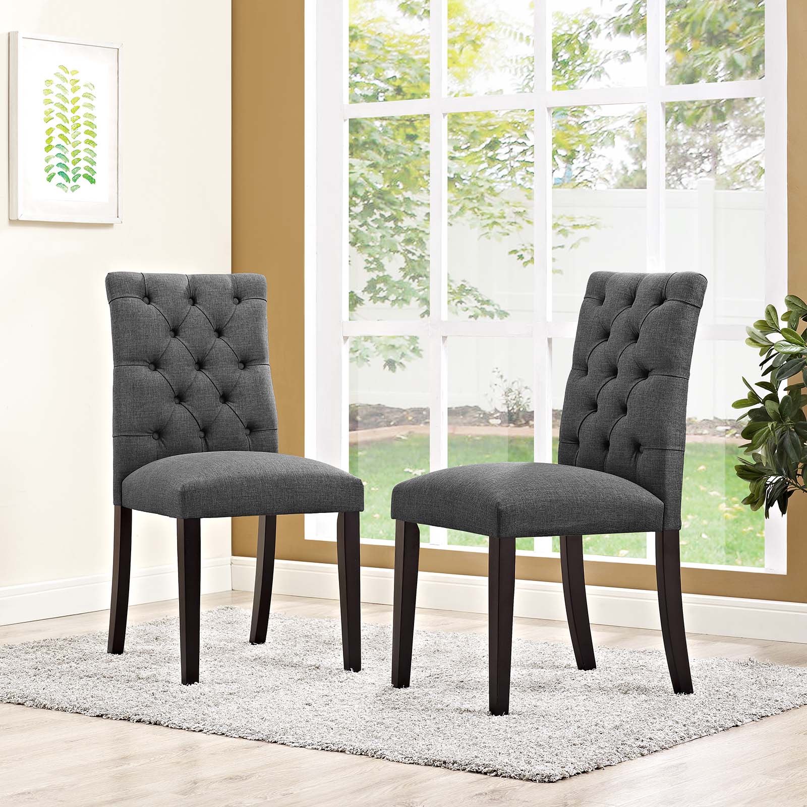 Modway Duchess Dining Chair Fabric Set of 2 | Dining Chairs | 