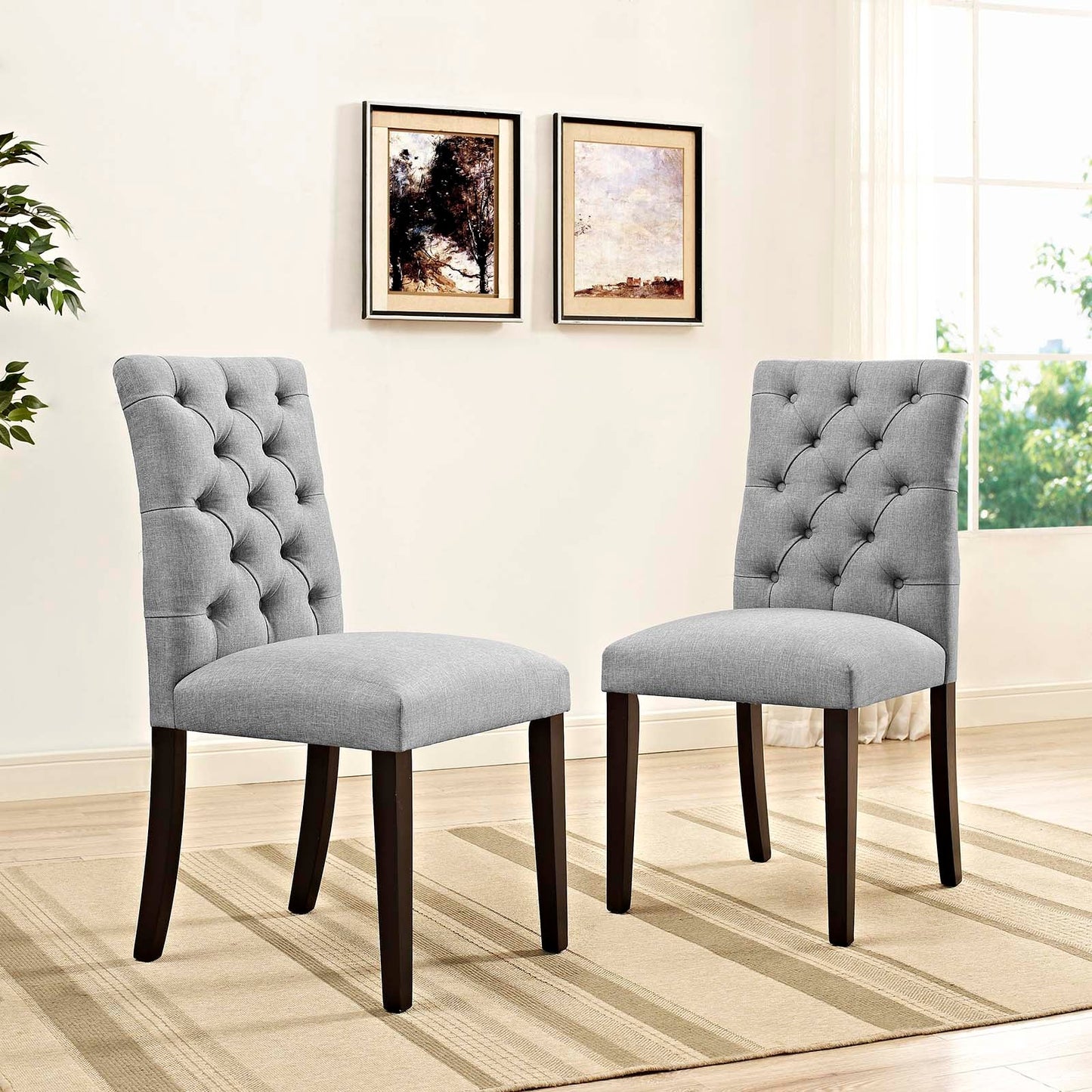 Modway Duchess Dining Chair Fabric Set of 2 | Dining Chairs | 