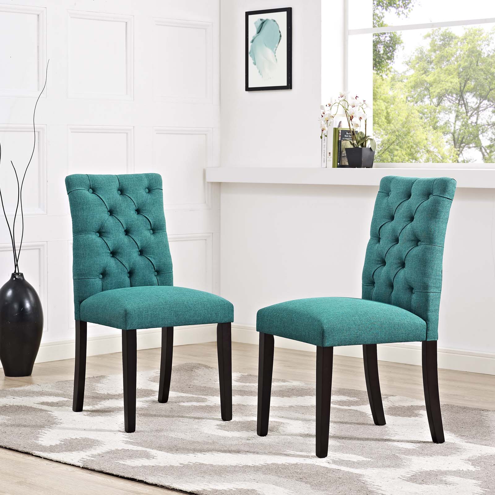 Modway Duchess Dining Chair Fabric Set of 2 | Dining Chairs | 