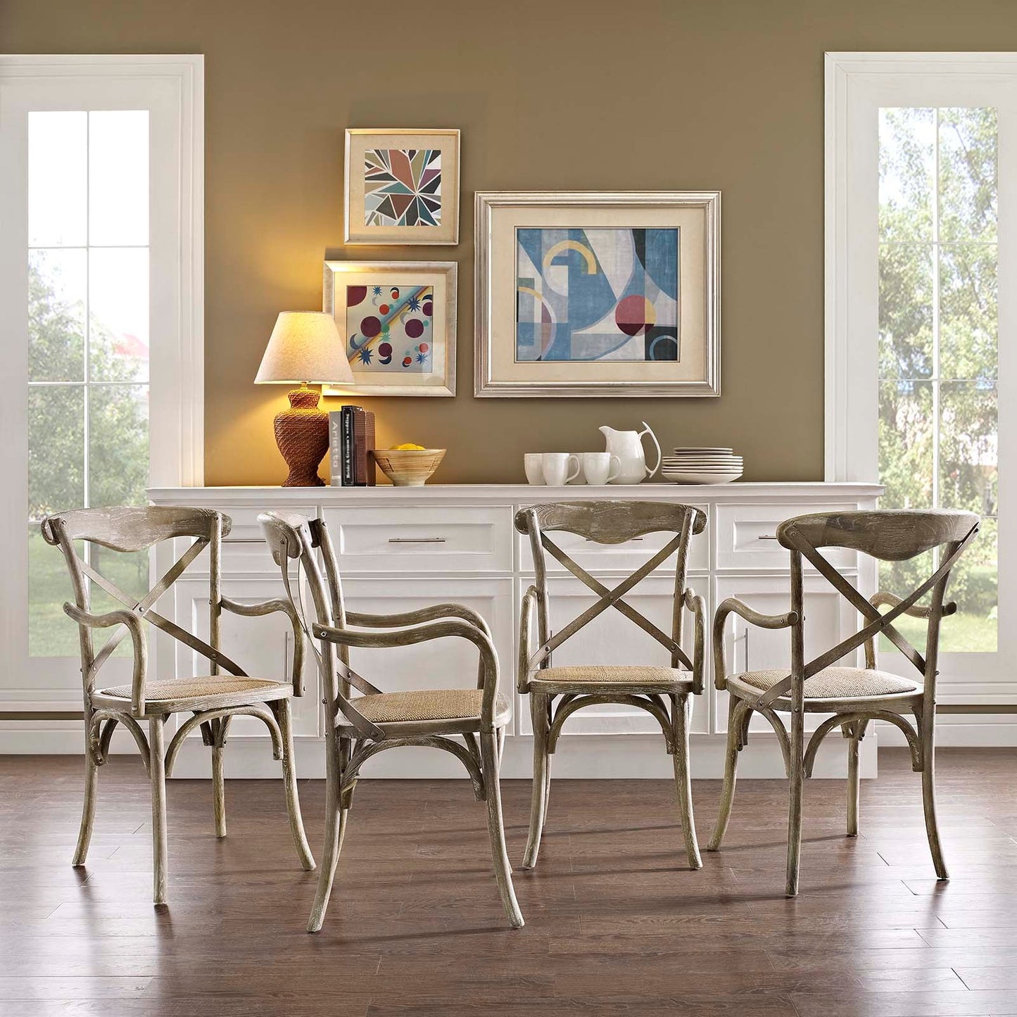 Modway Gear Dining Armchair Set of 4 | Dining Chairs | 