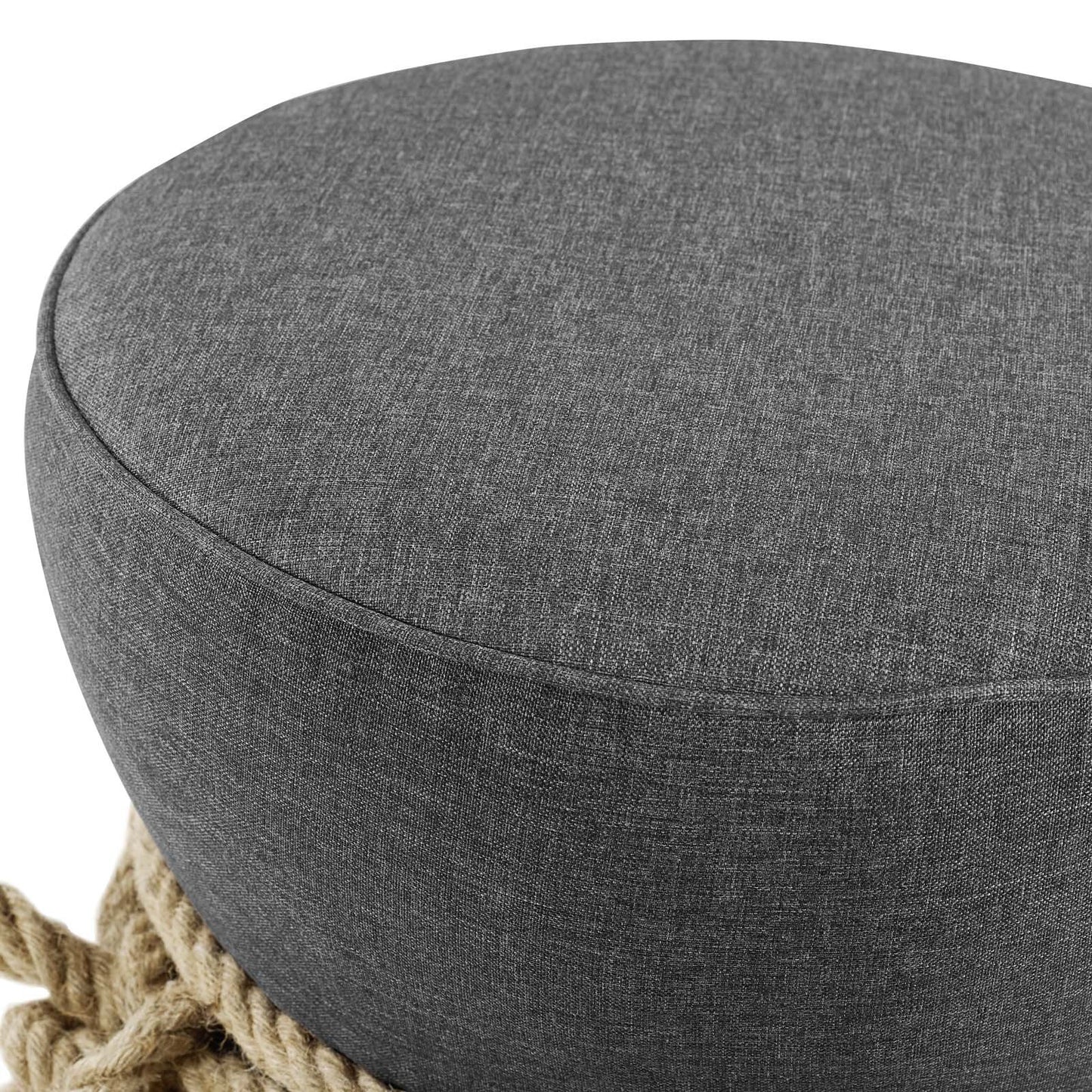 Modway Beat Nautical Rope Upholstered Fabric Ottoman