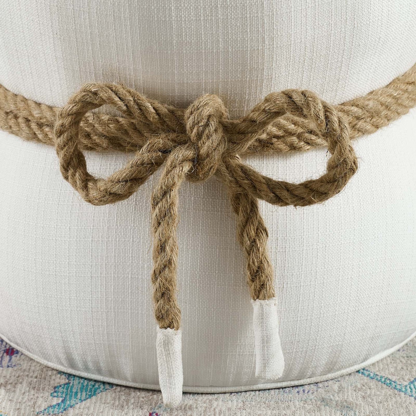 Modway Beat Nautical Rope Upholstered Fabric Ottoman