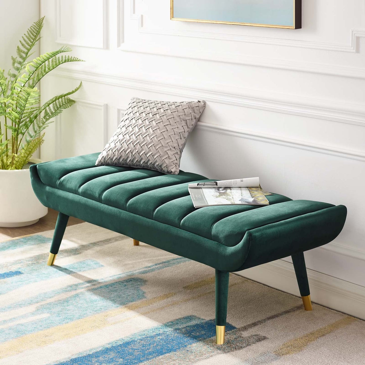 Modway Guess Channel Tufted Performance Velvet Accent Bench | Stools & Benches | 