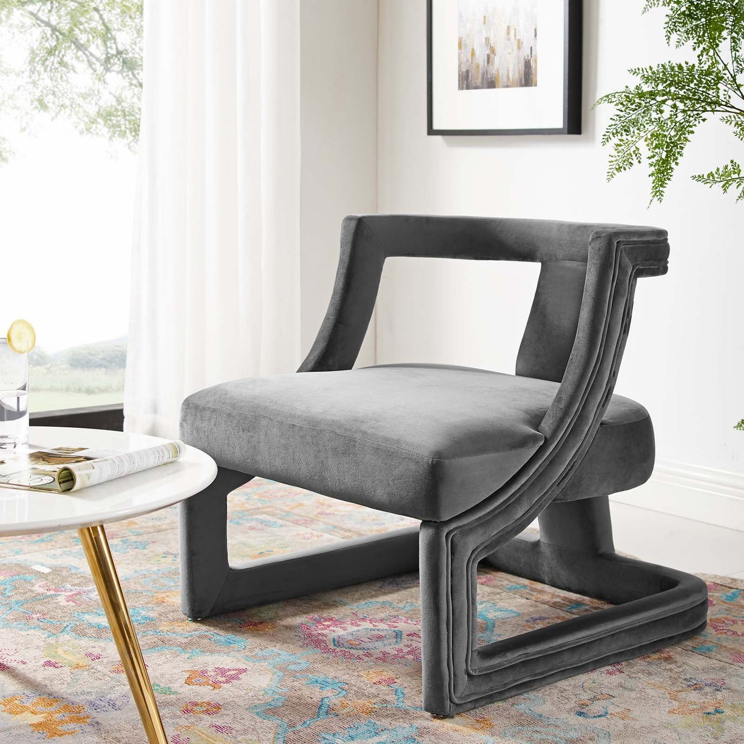 Modway Requisite Accent Lounge Performance Velvet Armchair