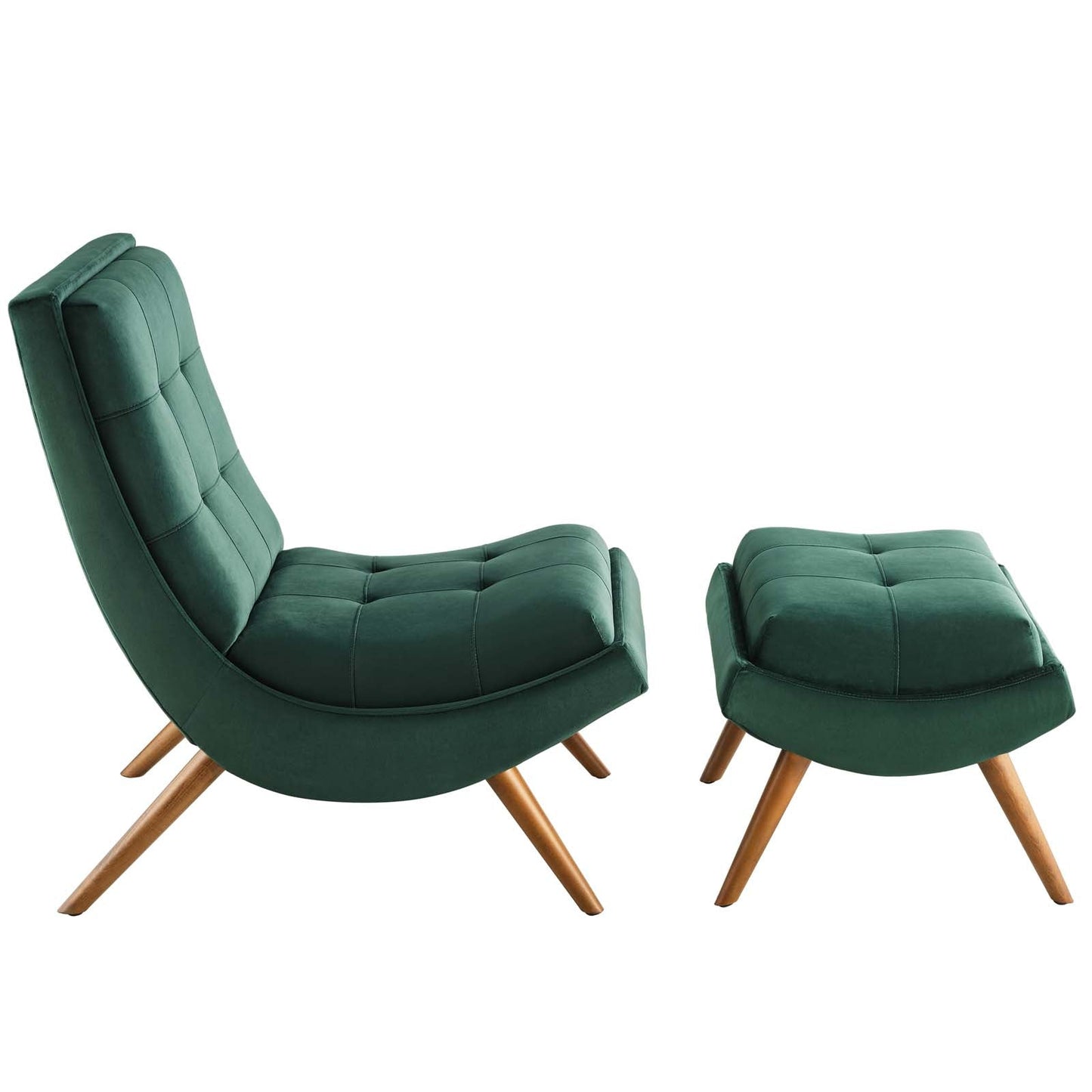 Modway Ramp Upholstered Performance Velvet Lounge Chair and Ottoman Set | Lounge Chairs | Modishstore-23