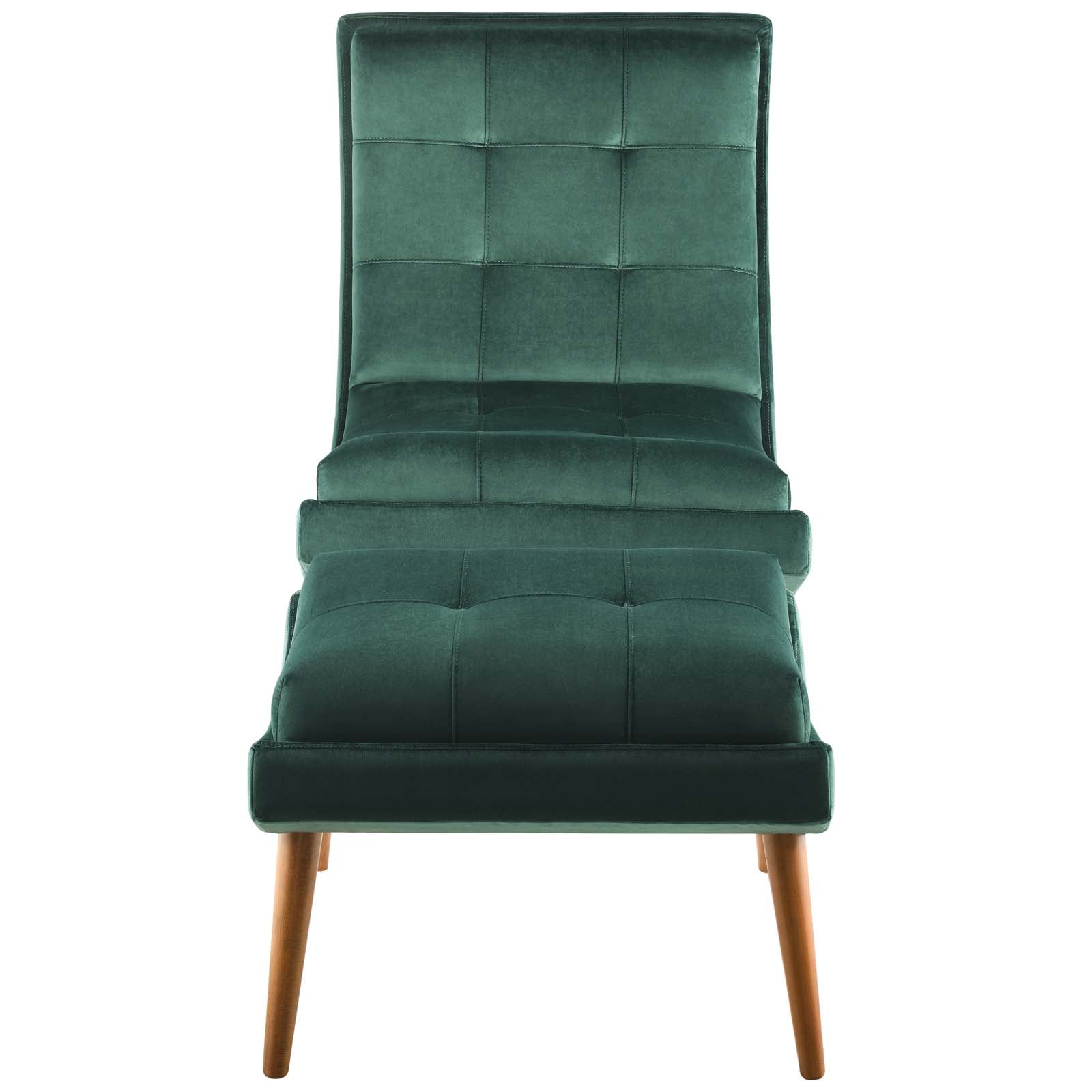 Modway Ramp Upholstered Performance Velvet Lounge Chair and Ottoman Set | Lounge Chairs | Modishstore-27
