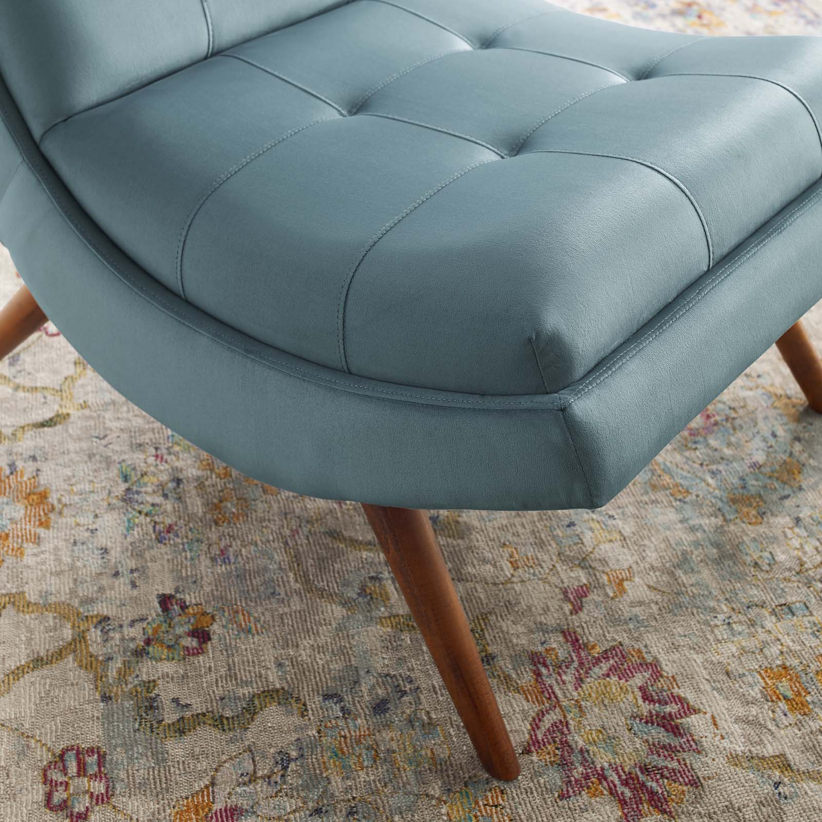 Modway Ramp Upholstered Performance Velvet Lounge Chair and Ottoman Set | Lounge Chairs | Modishstore-18