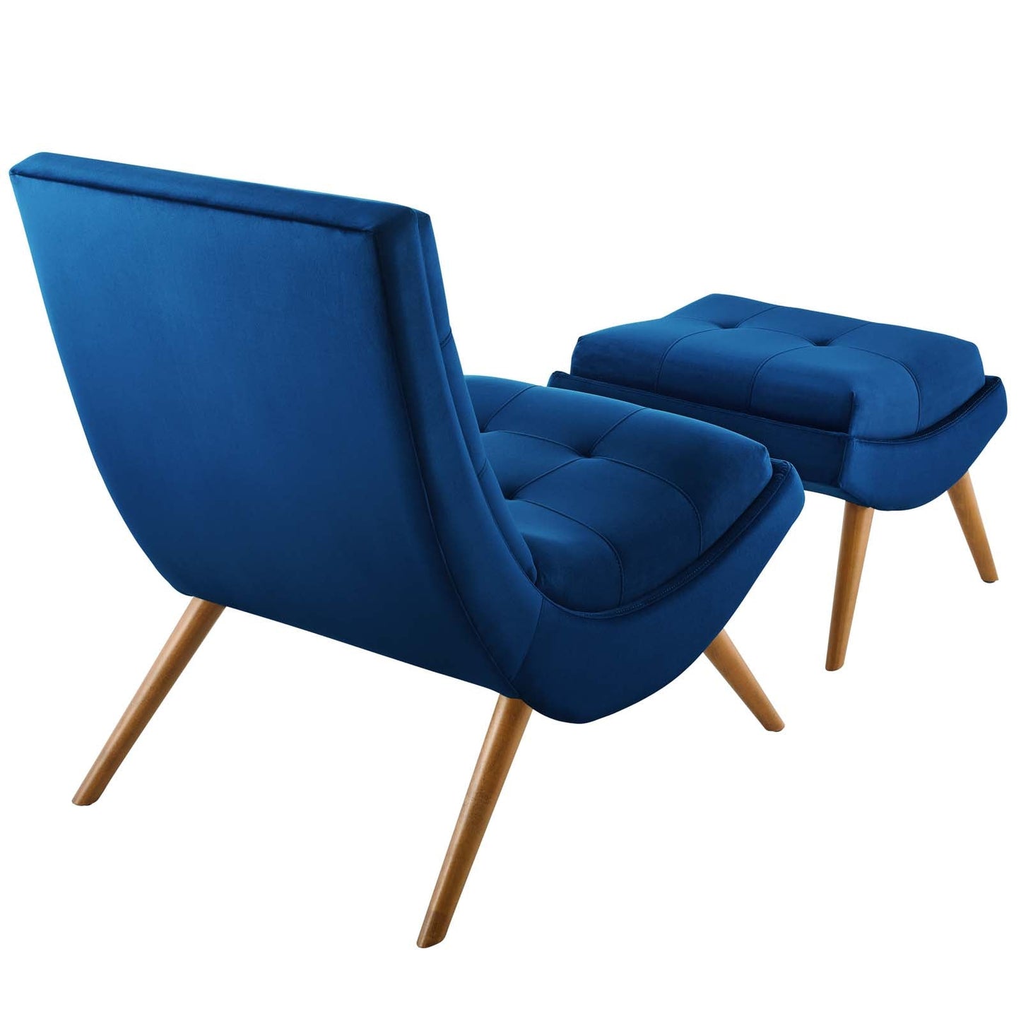 Modway Ramp Upholstered Performance Velvet Lounge Chair and Ottoman Set | Lounge Chairs | Modishstore-13