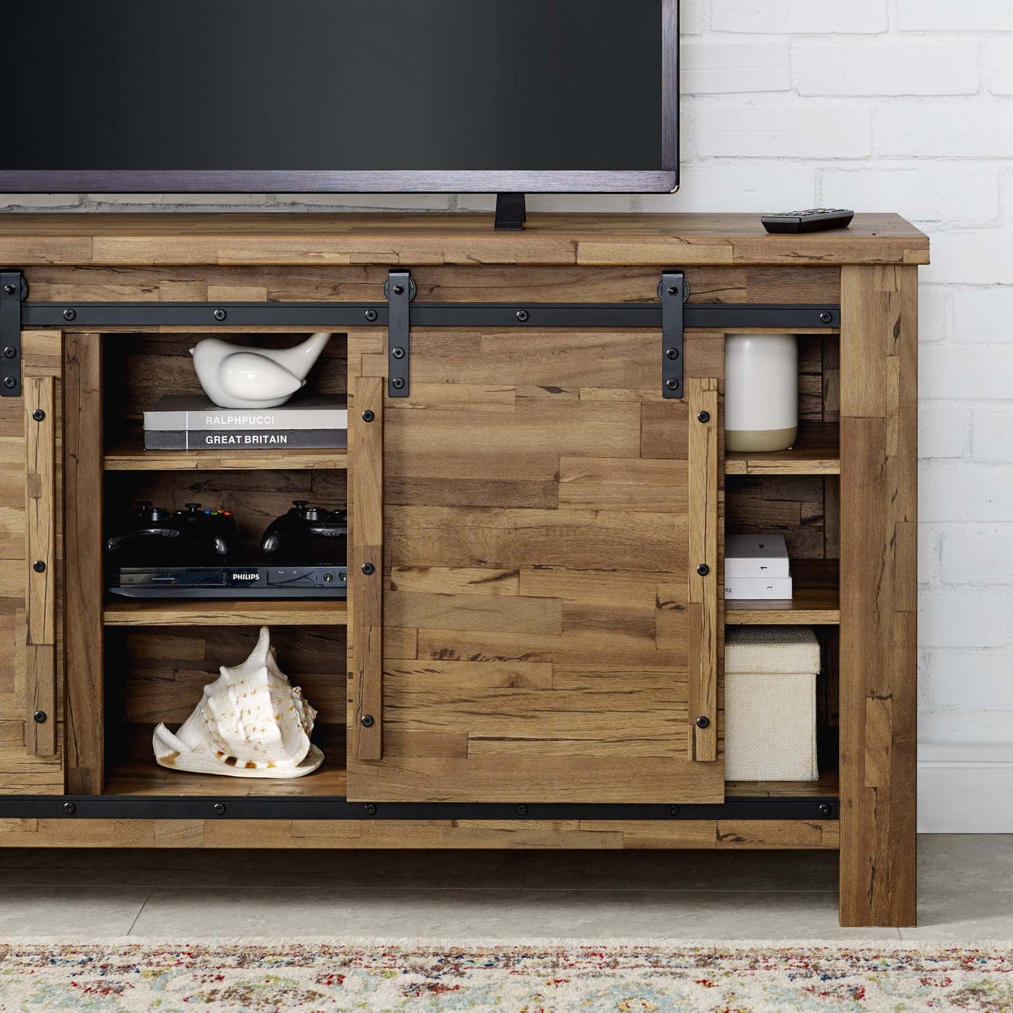 Modway Cheshire 70" Rustic Sliding Door Buffet Table Sideboard | Sideboards | 