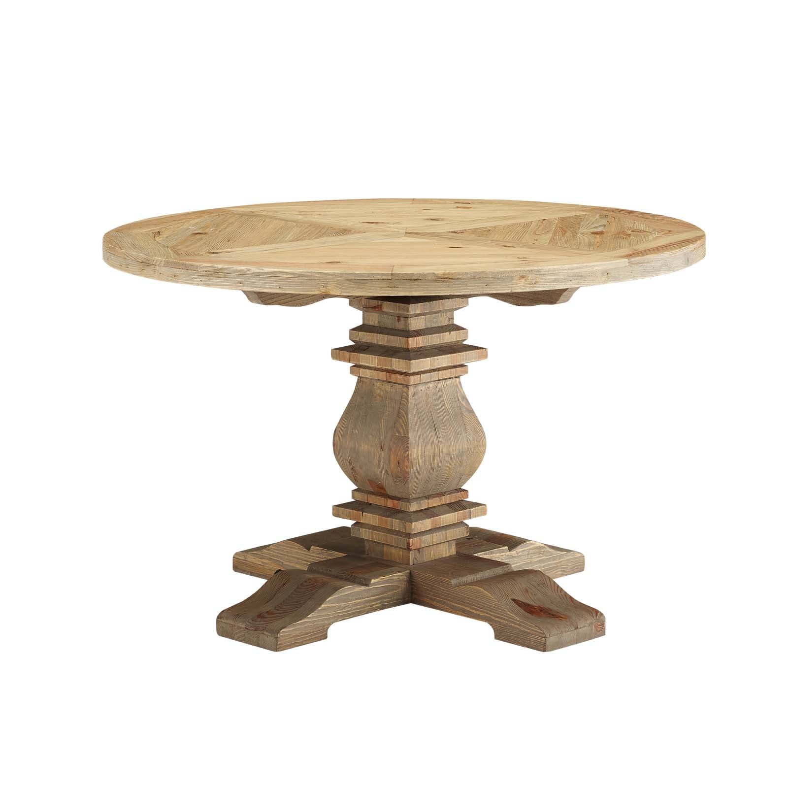 Modway Column 47" Round Pine Wood Dining Table | Dining Tables | 