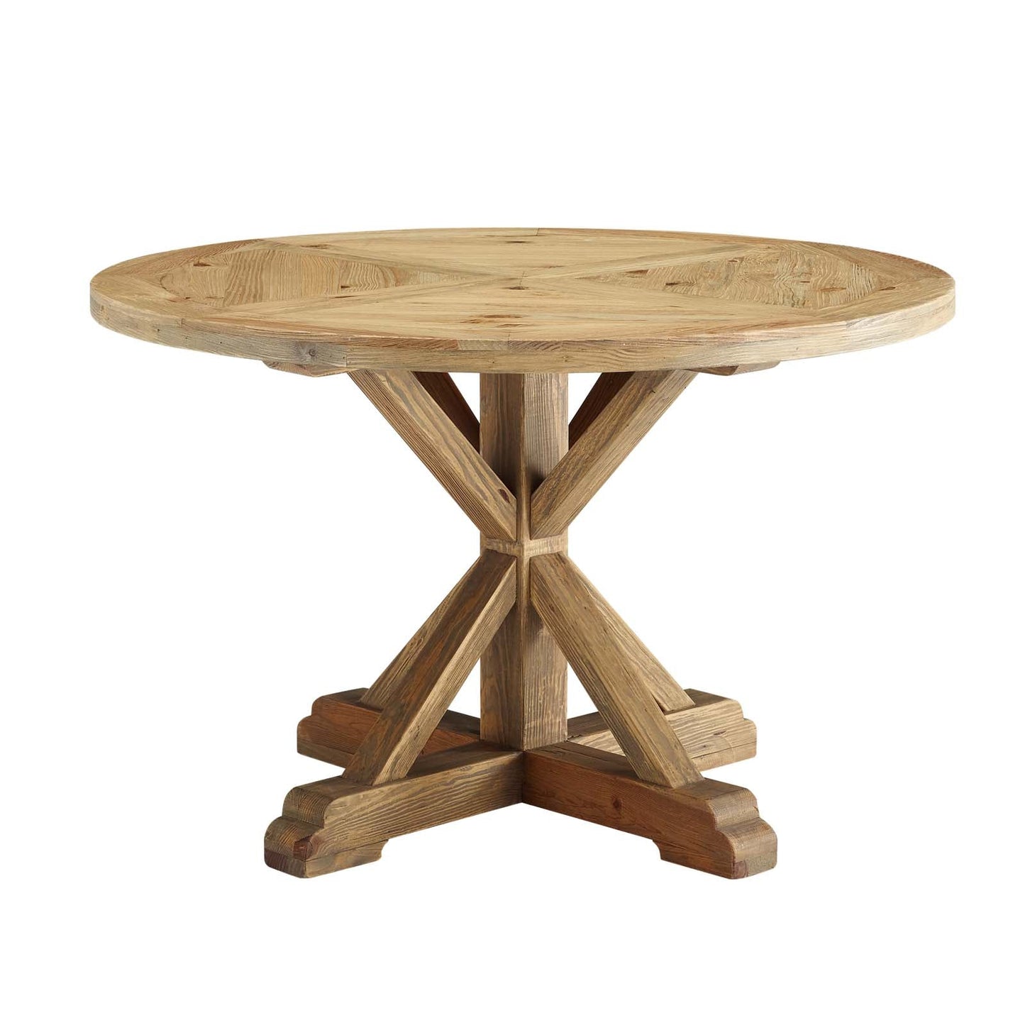 Modway Stitch 47" Round Pine Wood Dining Table | Dining Tables | Modishstore-2