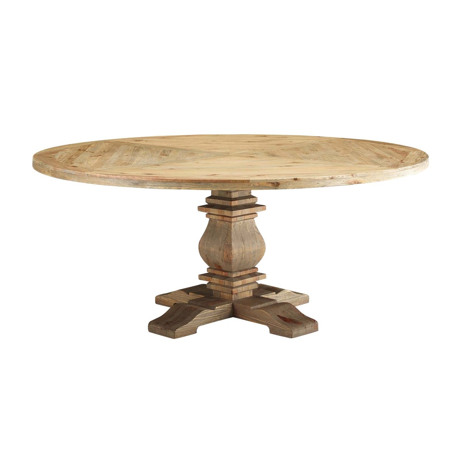 Modway Column 71" Round Pine Wood Dining Table | Dining Tables | 