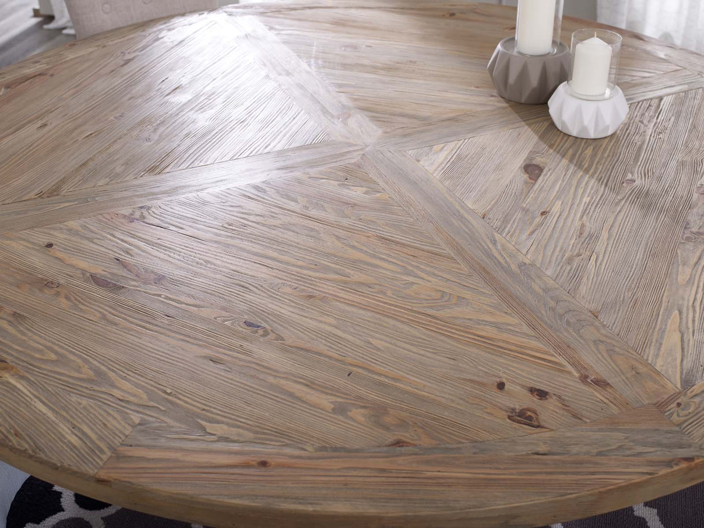 Modway Column 71" Round Pine Wood Dining Table | Dining Tables | 
