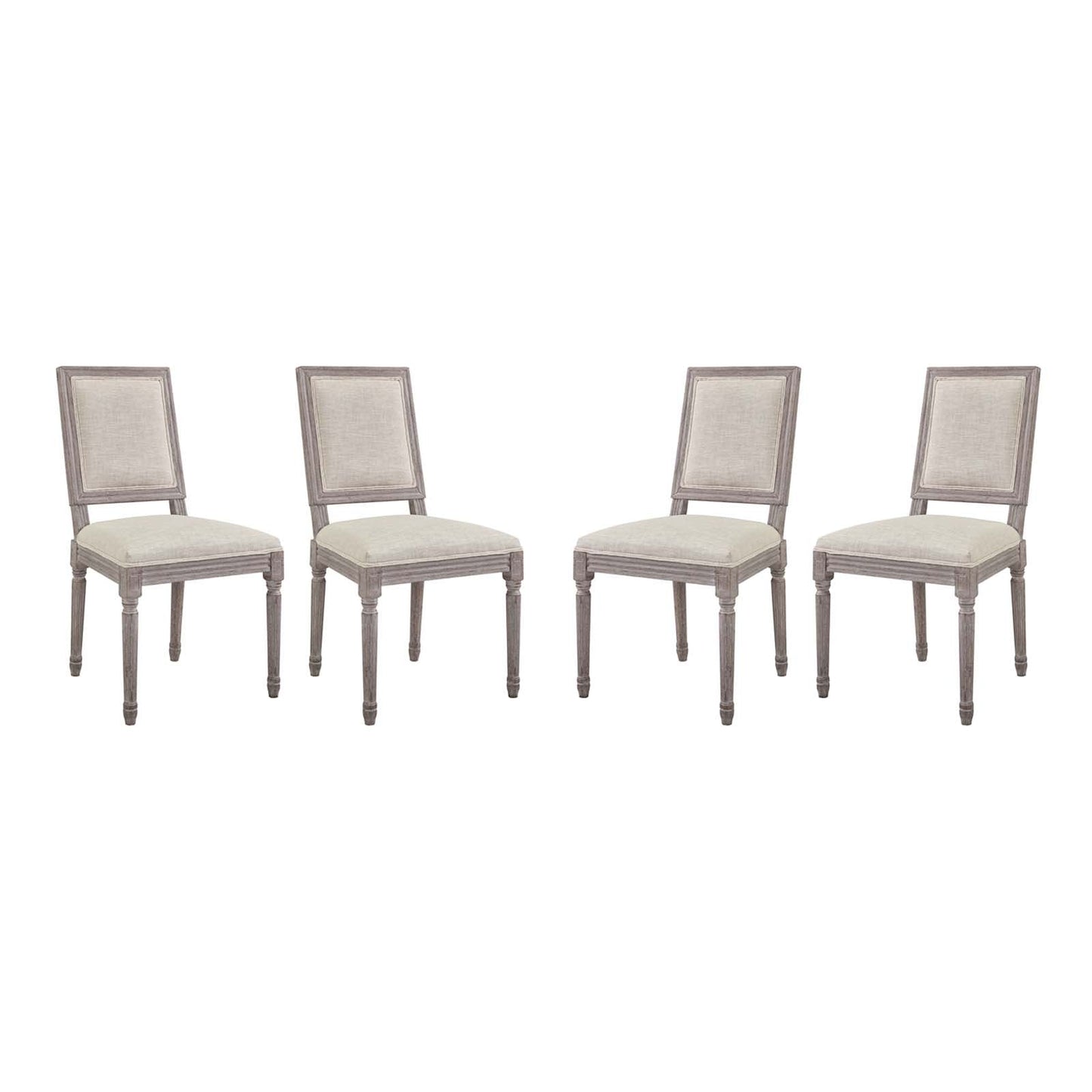 Modway Court Dining Side Chair Upholstered Fabric Set of 4 | Dining Chairs | 
