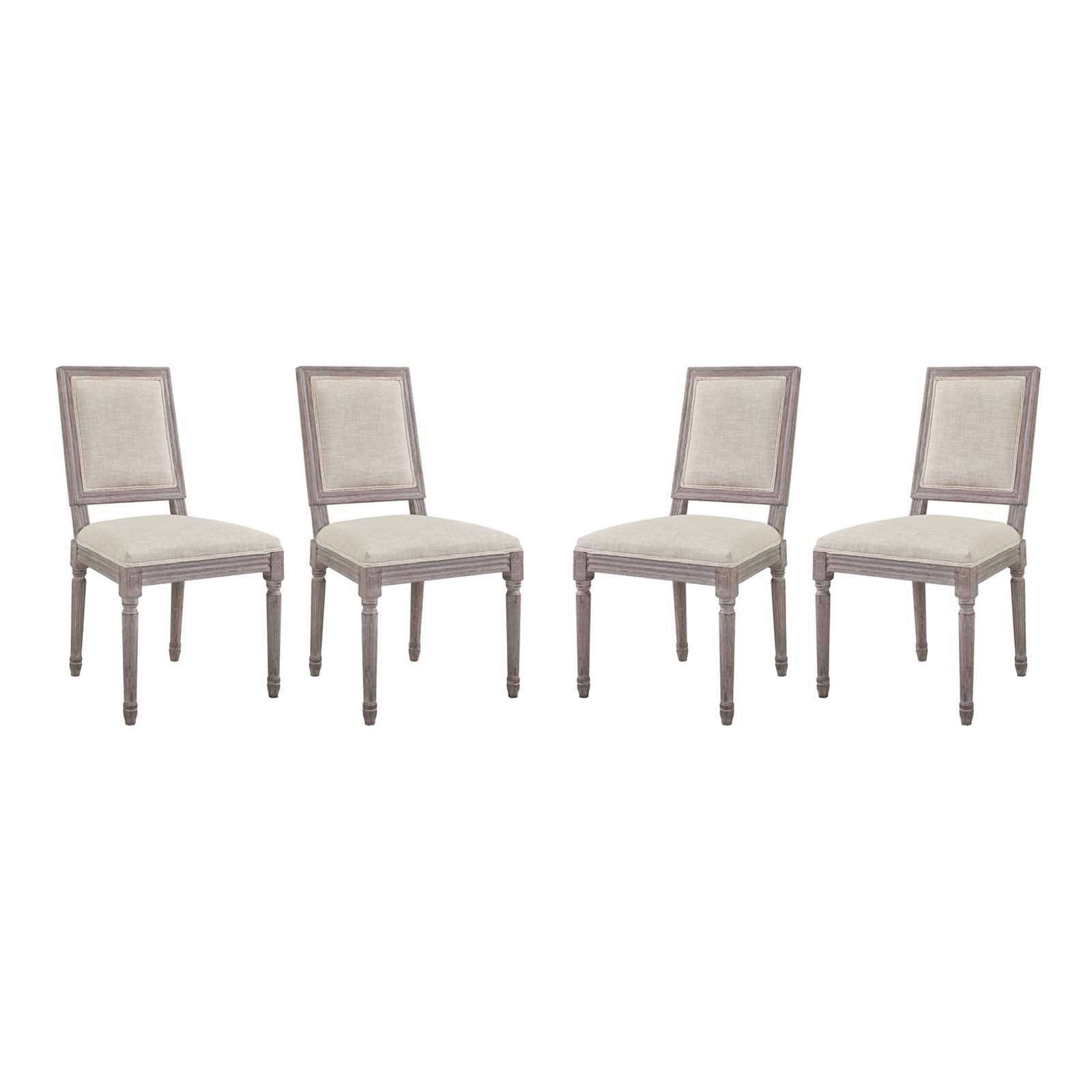 Modway Court Dining Side Chair Upholstered Fabric Set of 4 | Dining Chairs | 