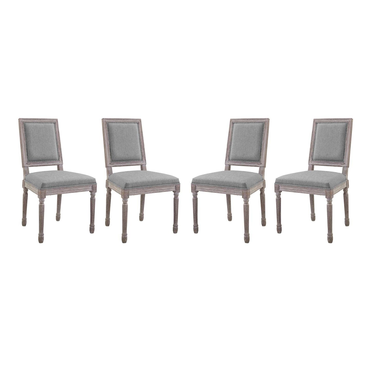 Modway Court Dining Side Chair Upholstered Fabric Set of 4 | Dining Chairs