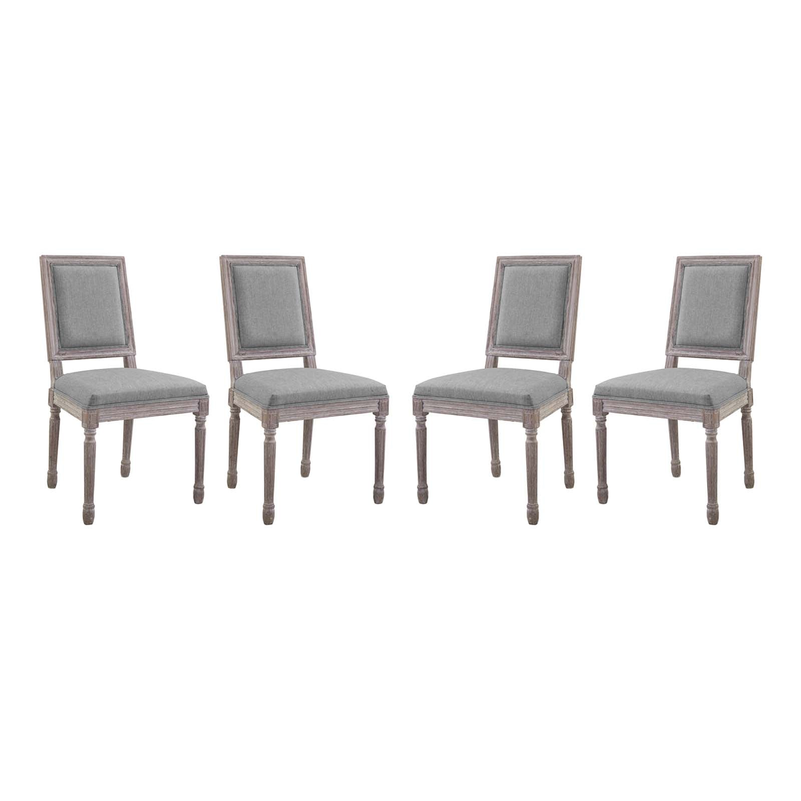 Modway Court Dining Side Chair Upholstered Fabric Set of 4 | Dining Chairs
